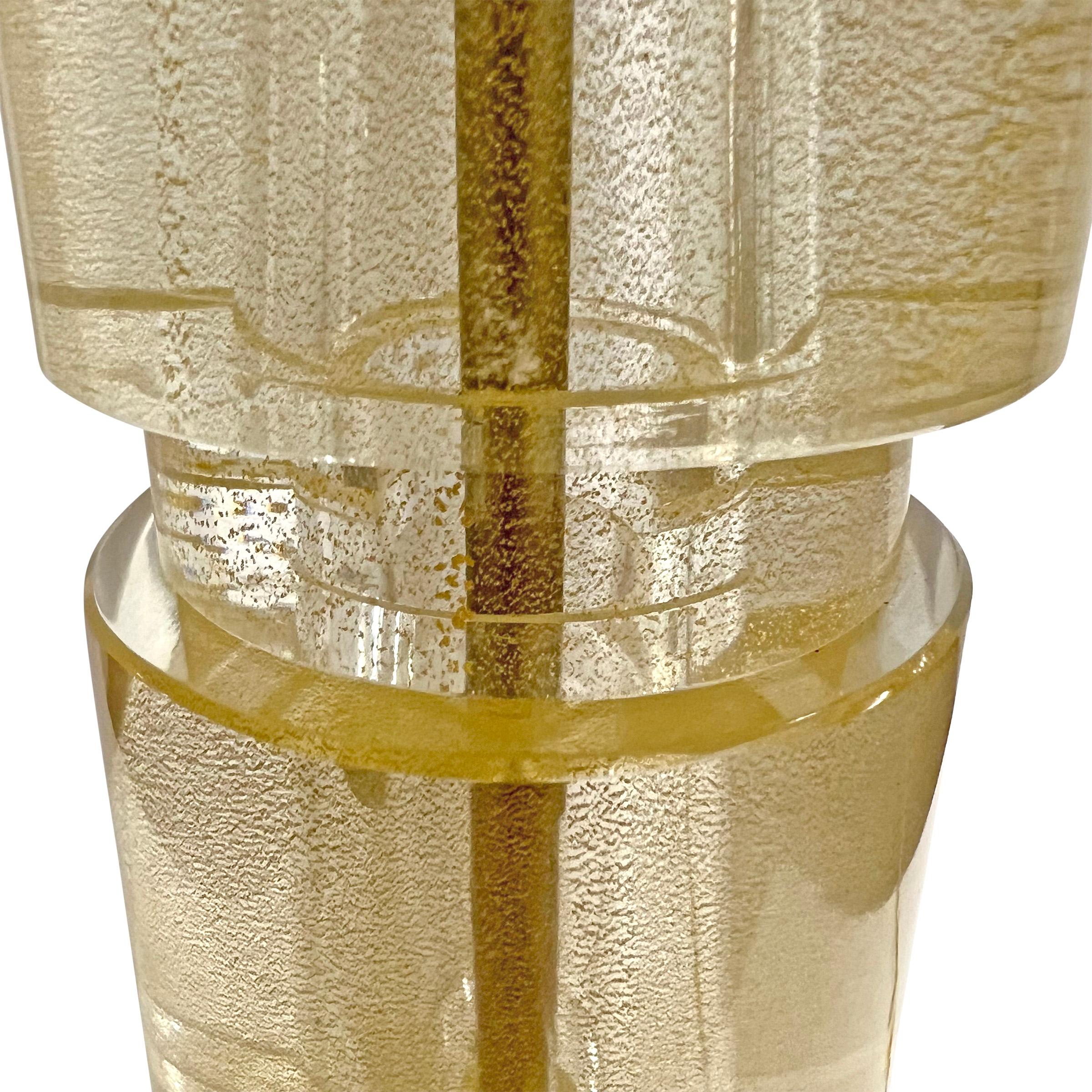 Vintage Italian Murano Avventurina Glass Lamp For Sale 2