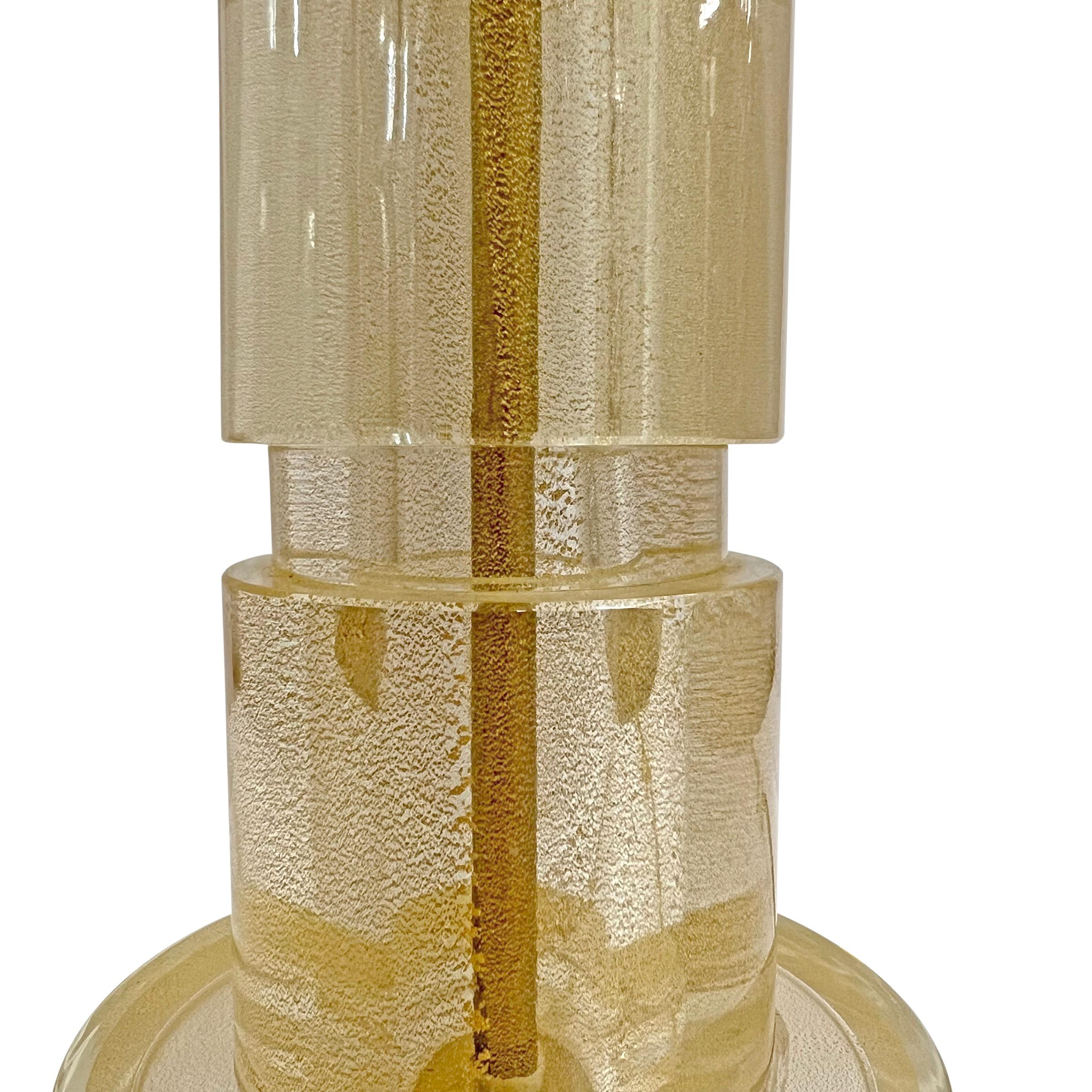 Vintage Italian Murano Avventurina Glass Lamp For Sale 4