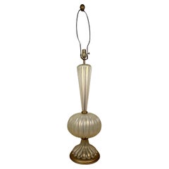 Vintage Italian Murano Barovier and Toso Large Gold Polveri Table Lamp