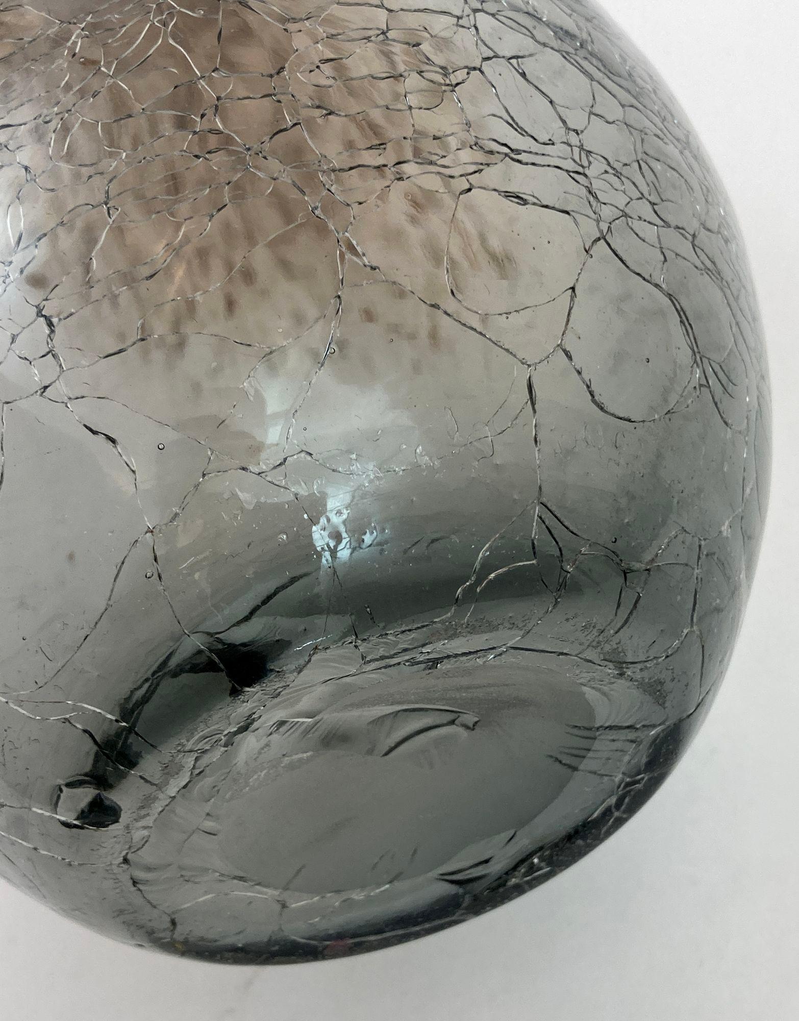 Vintage Italian Murano Brown Art Glass Vase with Gold Speckles For Sale 2