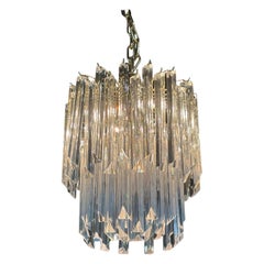 Vintage Italian Glass Lampadario 5 luci Camer Trilobi Venini