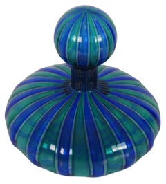 Vintage Italian Murano Cane Art Glass Perfume Liquor Decanter Bottle Stopper