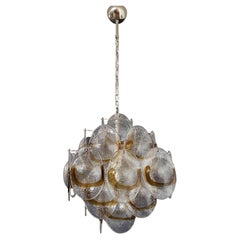 Vintage Italian Murano Chandelier, 36 Amber Conchiglie