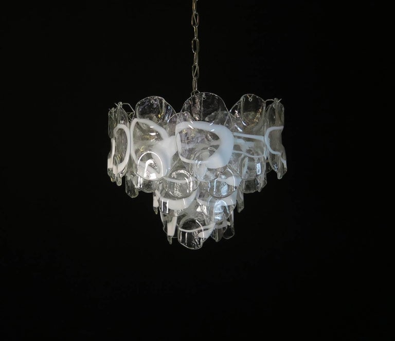Vintage Italian Murano Chandelier Lamp In Vistosi Style 36 Glasses For Sale At 1stdibs