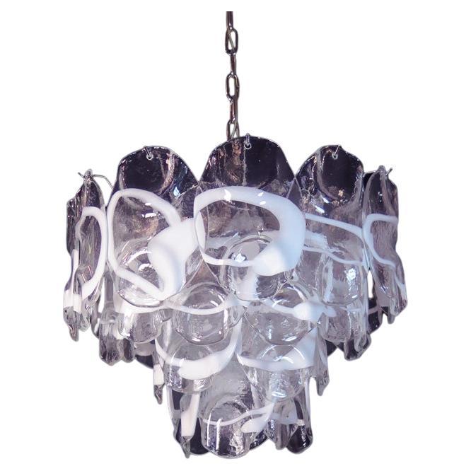 Vintage Italian Murano Chandelier Lamp in Vistosi Style, 36 Glasses