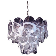Lámpara de araña vintage italiana de Murano en estilo Vistosi, 36 cristales
