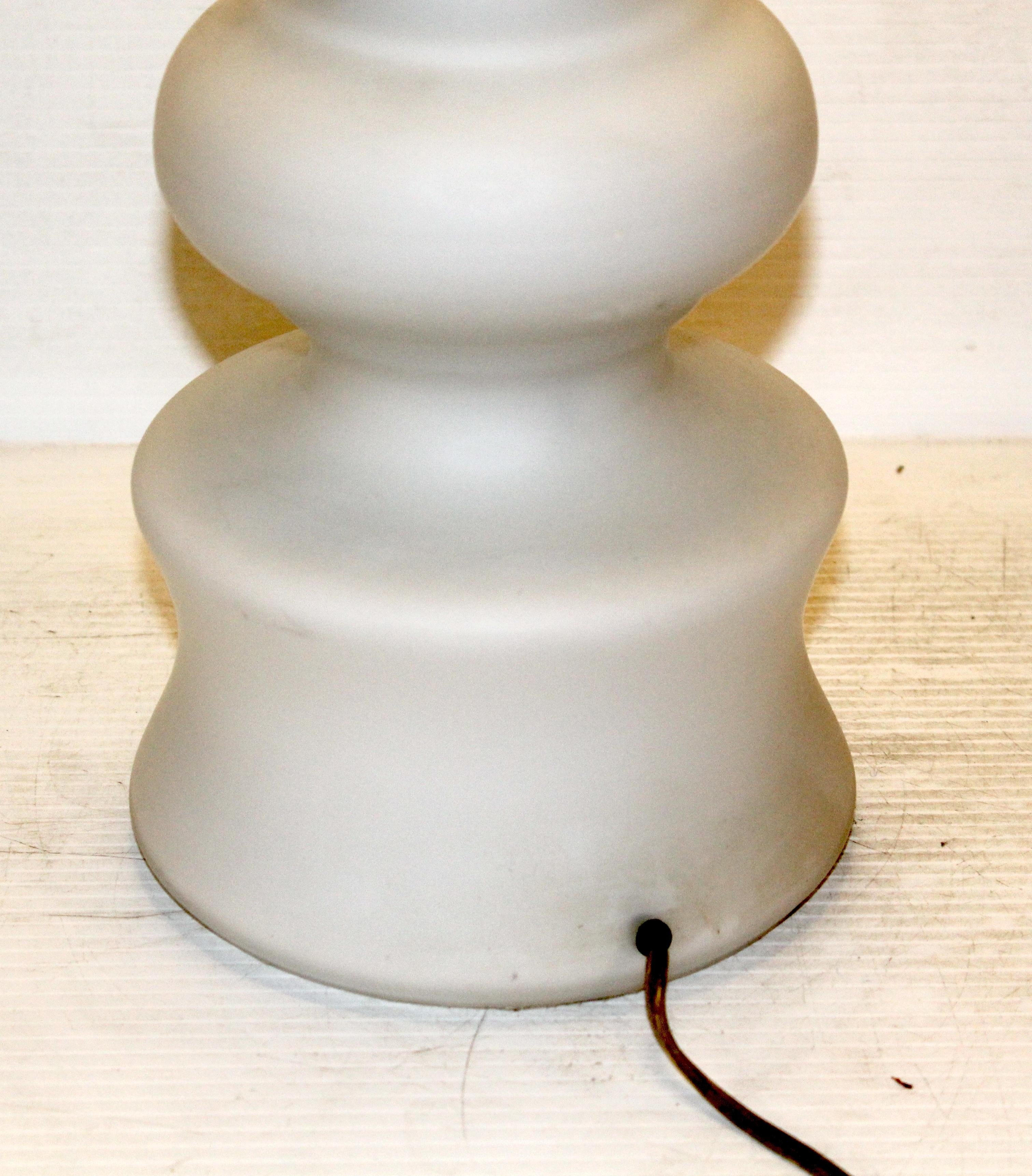 Vintage Italian Murano Frosted Glass Lamp For Sale 8