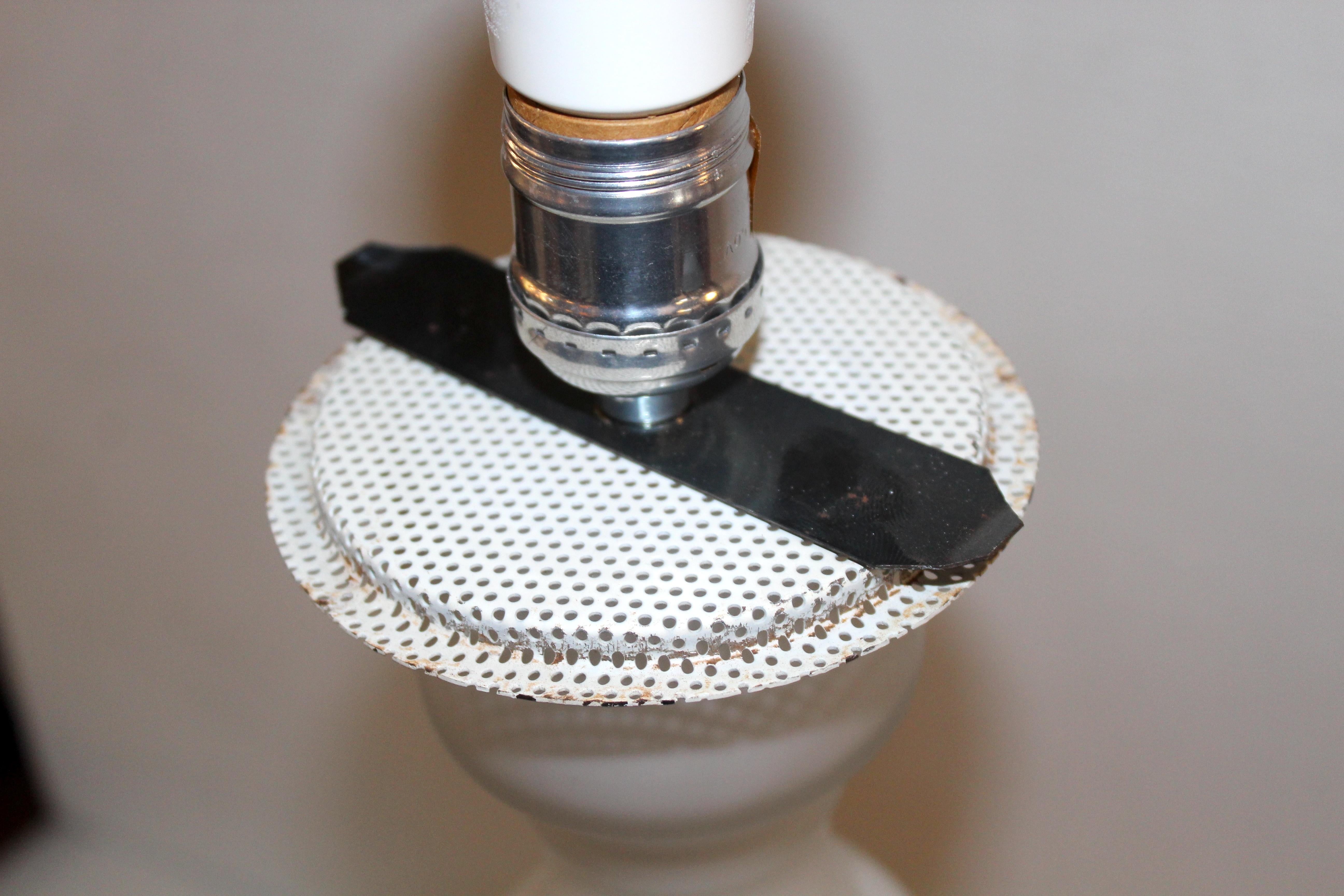 Vintage Italian Murano Frosted Glass Lamp For Sale 2