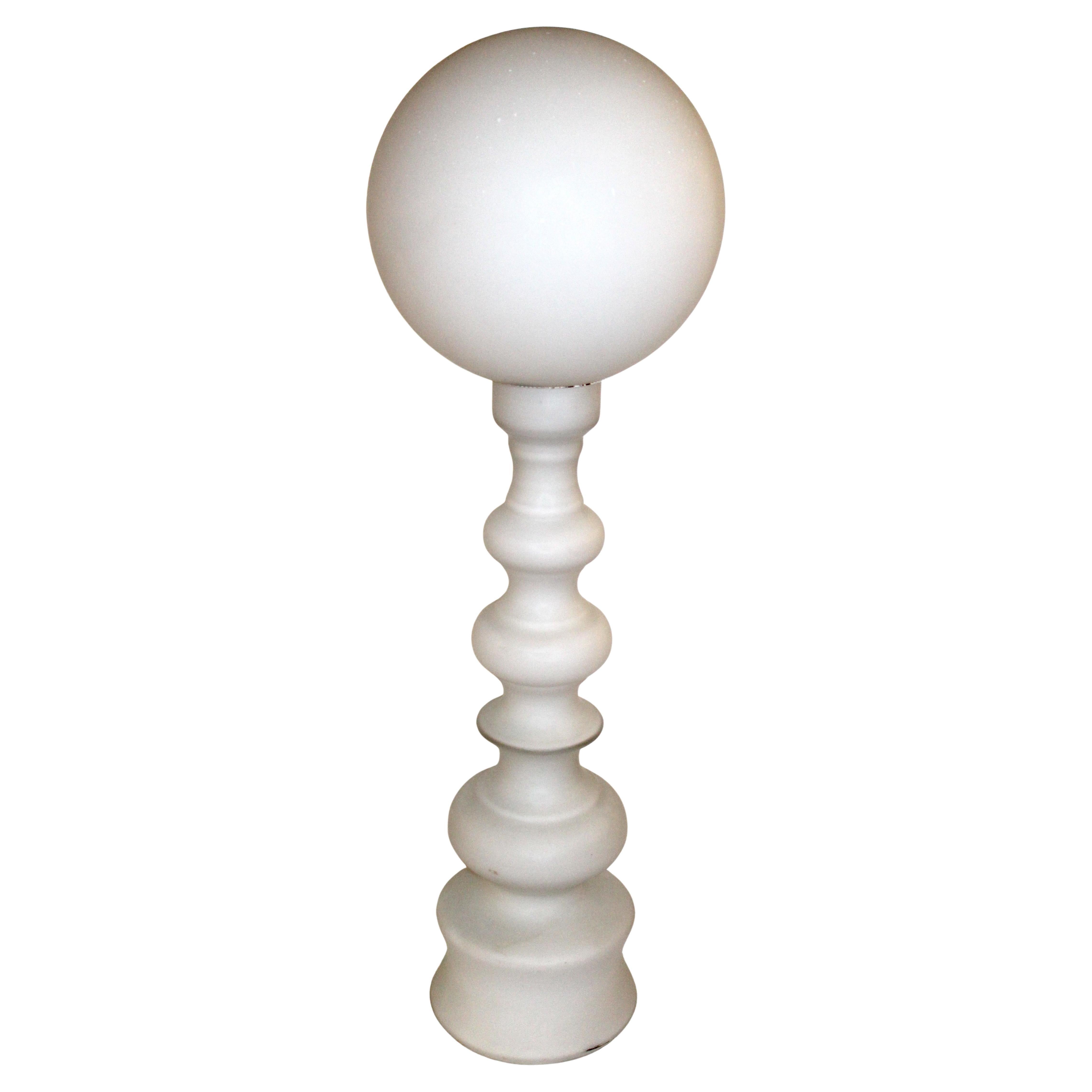 Vintage Italian Murano Frosted Glass Lamp For Sale