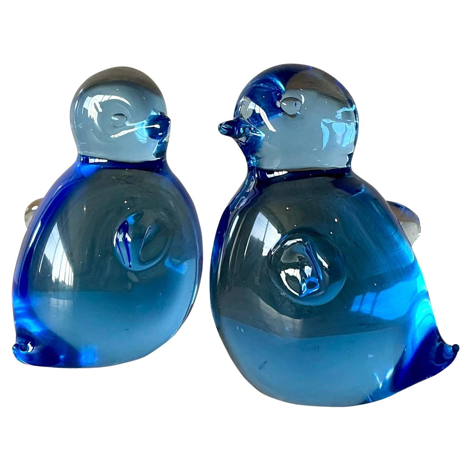 Reggilibri a forma di uccello in vetro di Murano Vintage Italian - Set di 2