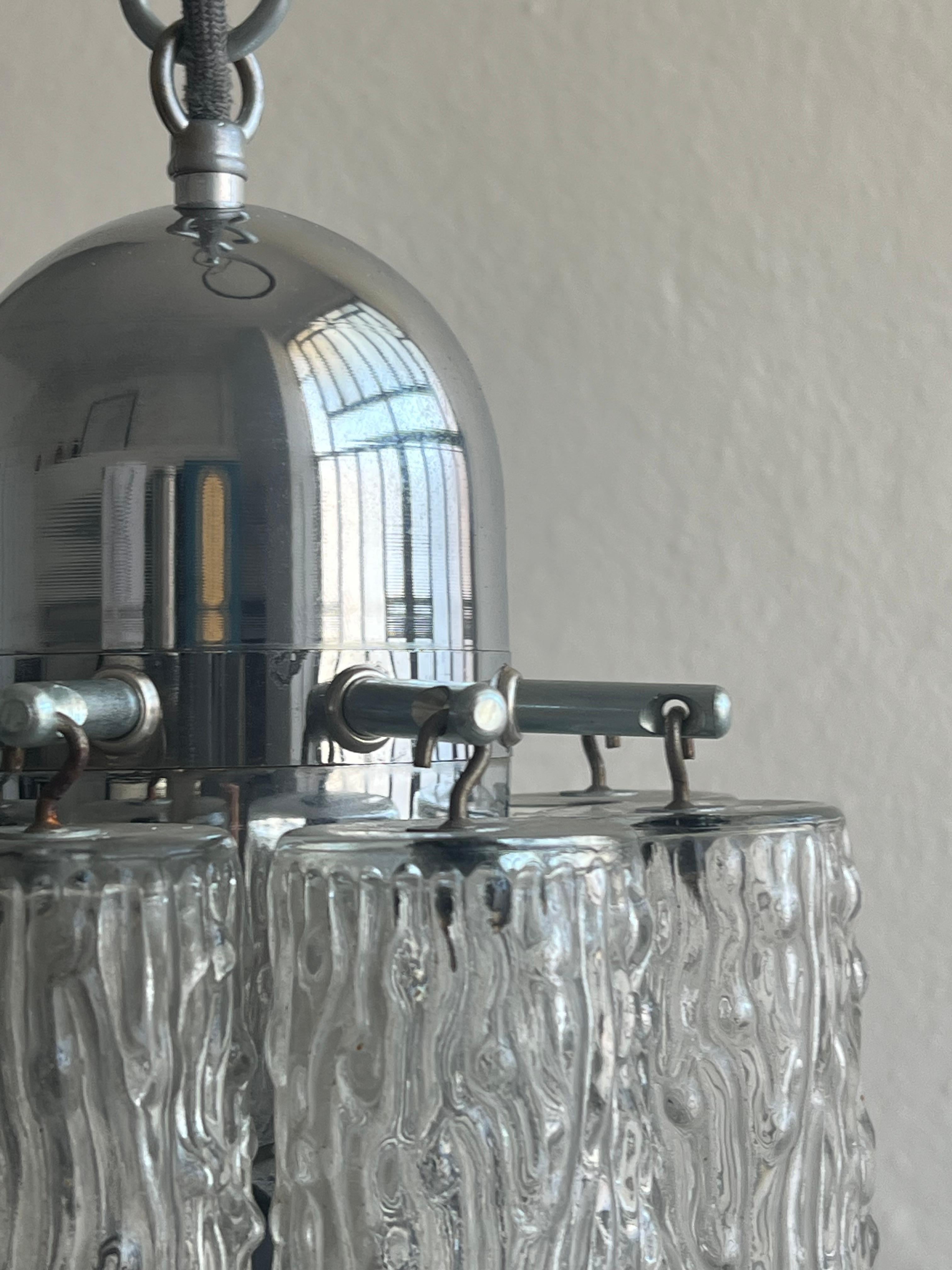 Lampadario a sospensione d'epoca in vetro di Murano di Toni Zuccheri anni '60 in vendita 3