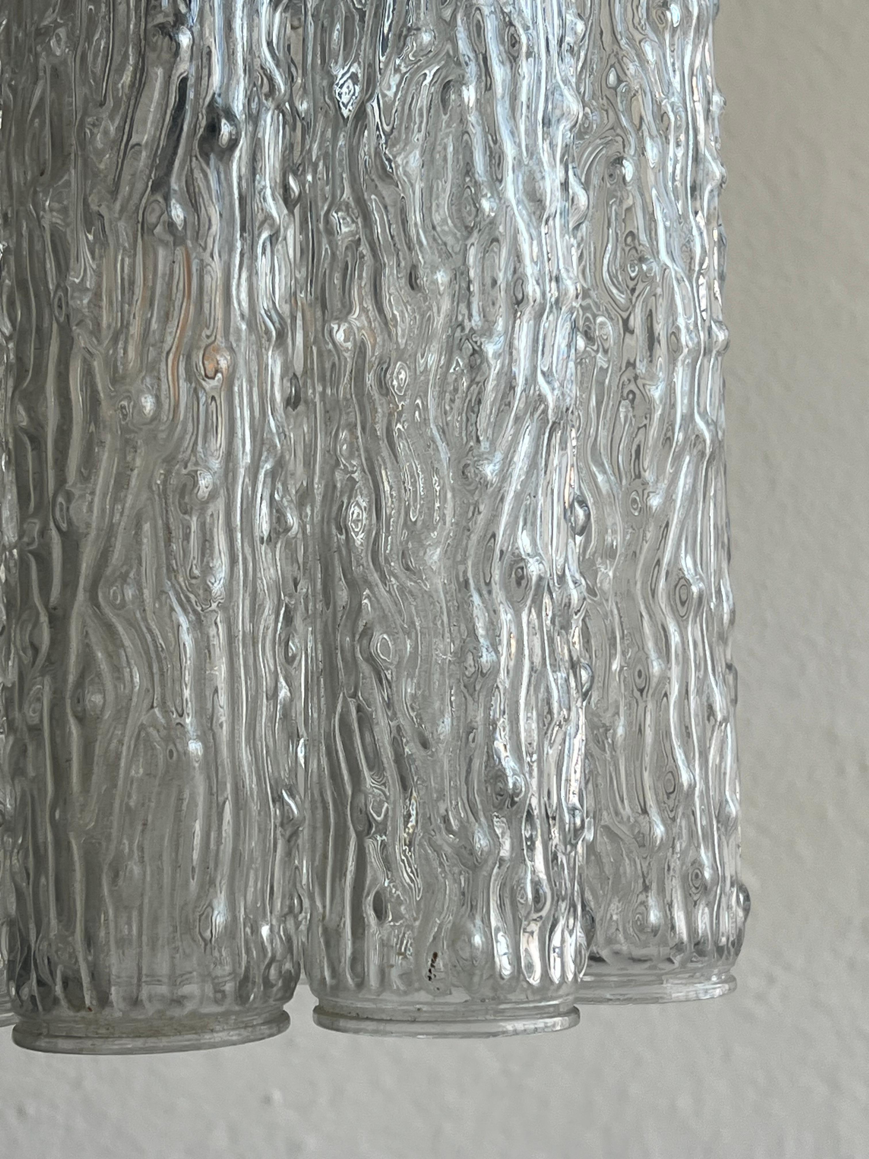 Lampadario a sospensione d'epoca in vetro di Murano di Toni Zuccheri anni '60 in vendita 4