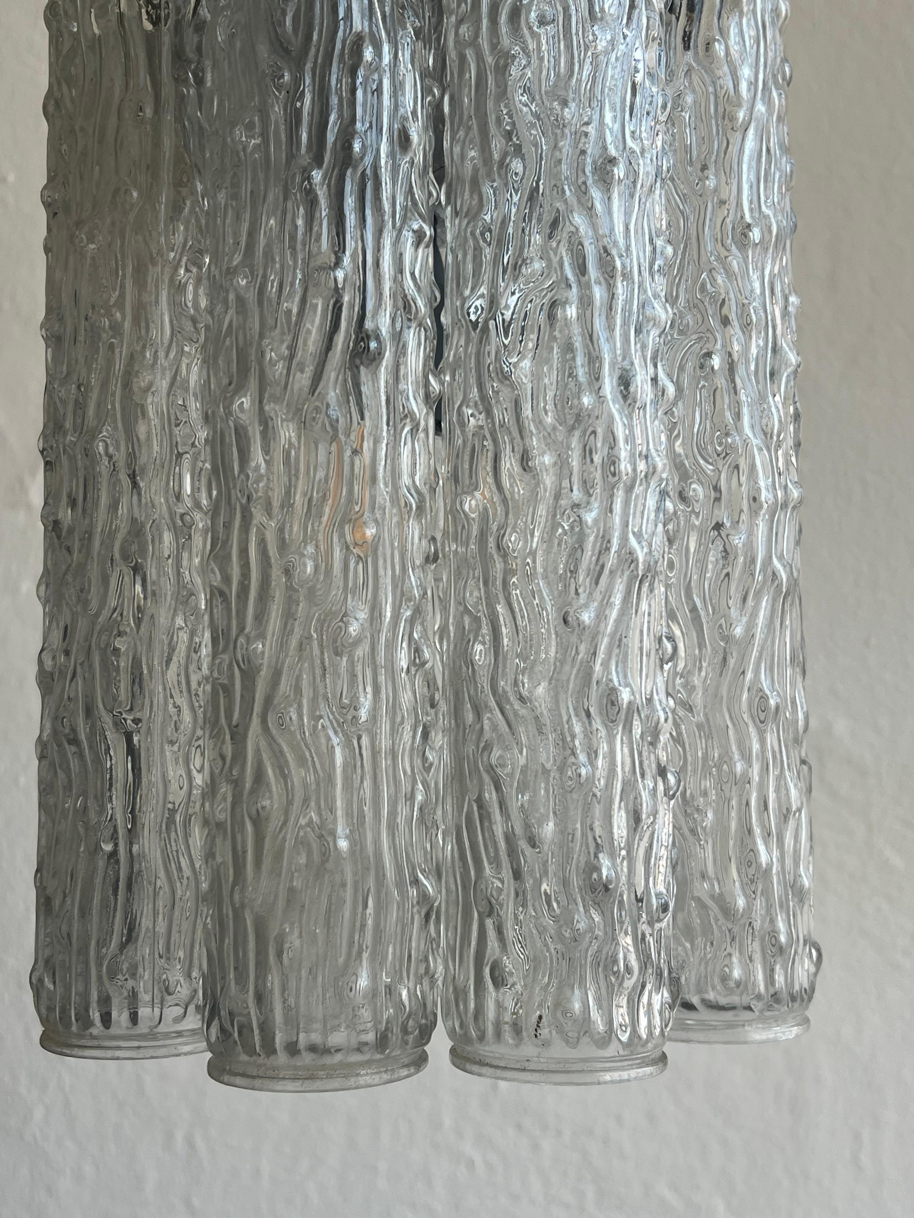 Lampadario a sospensione d'epoca in vetro di Murano di Toni Zuccheri anni '60 in vendita 5