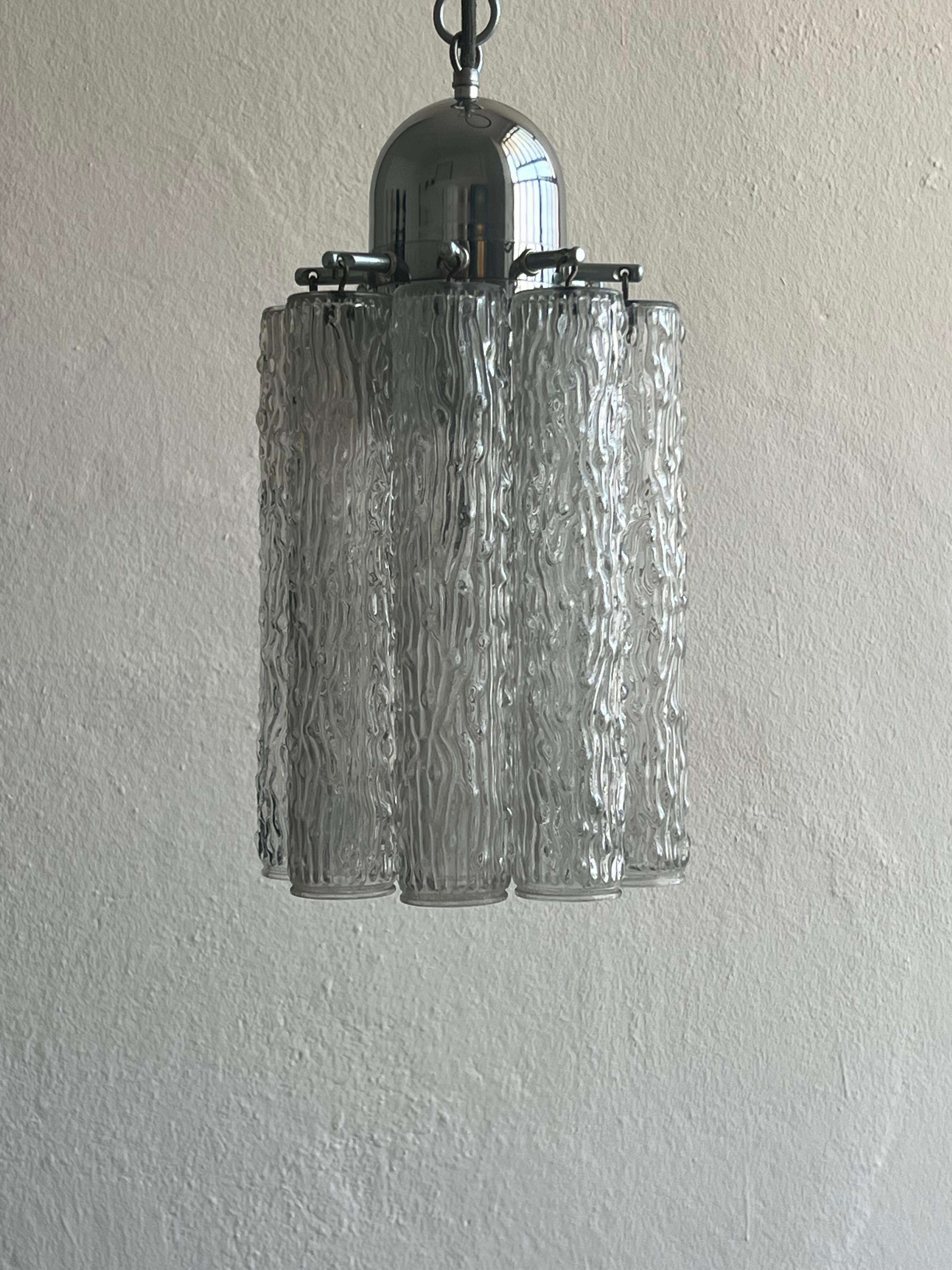 Mid-Century moderno Lampadario a sospensione d'epoca in vetro di Murano di Toni Zuccheri anni '60 in vendita