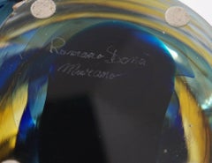 Vintage Italian Murano Glass Cat Sculpture Signed by Romano Dona Murano