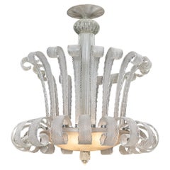 Vintage Italian Murano Glass Chandelier by Barovier