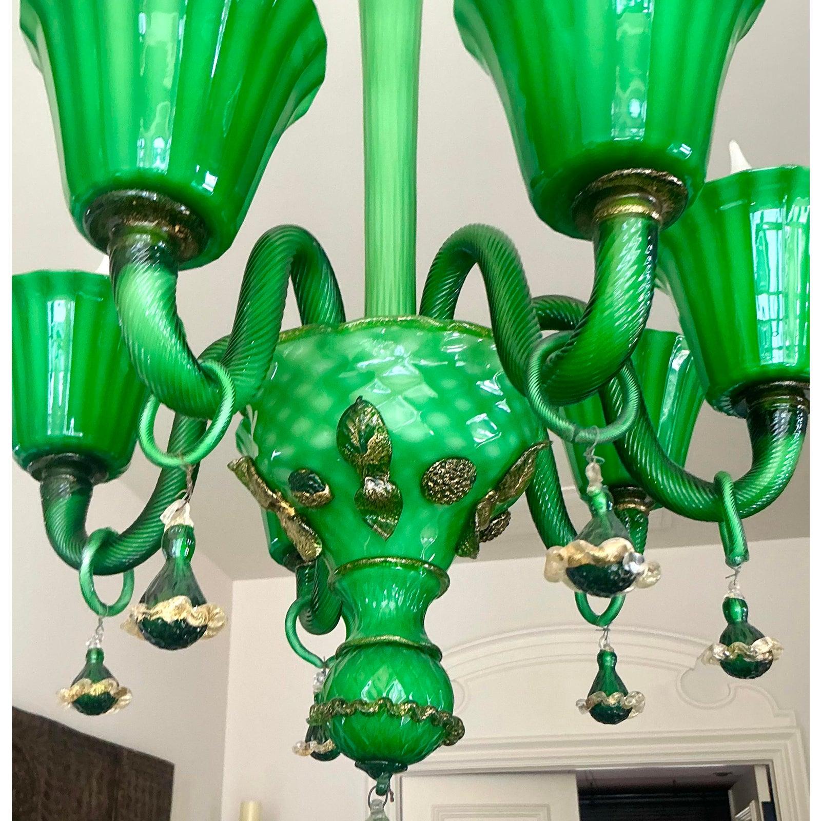Vintage Italian Murano Glass Chandelier In Good Condition For Sale In West Palm Beach, FL