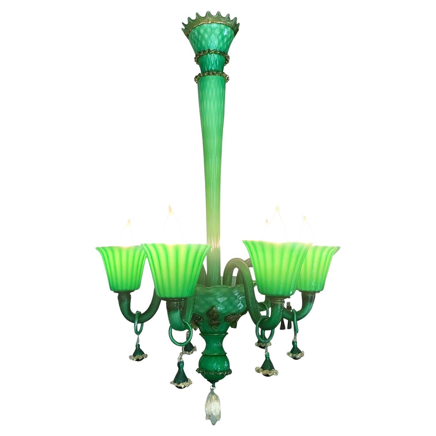 Vintage Italian Murano Glass Chandelier For Sale