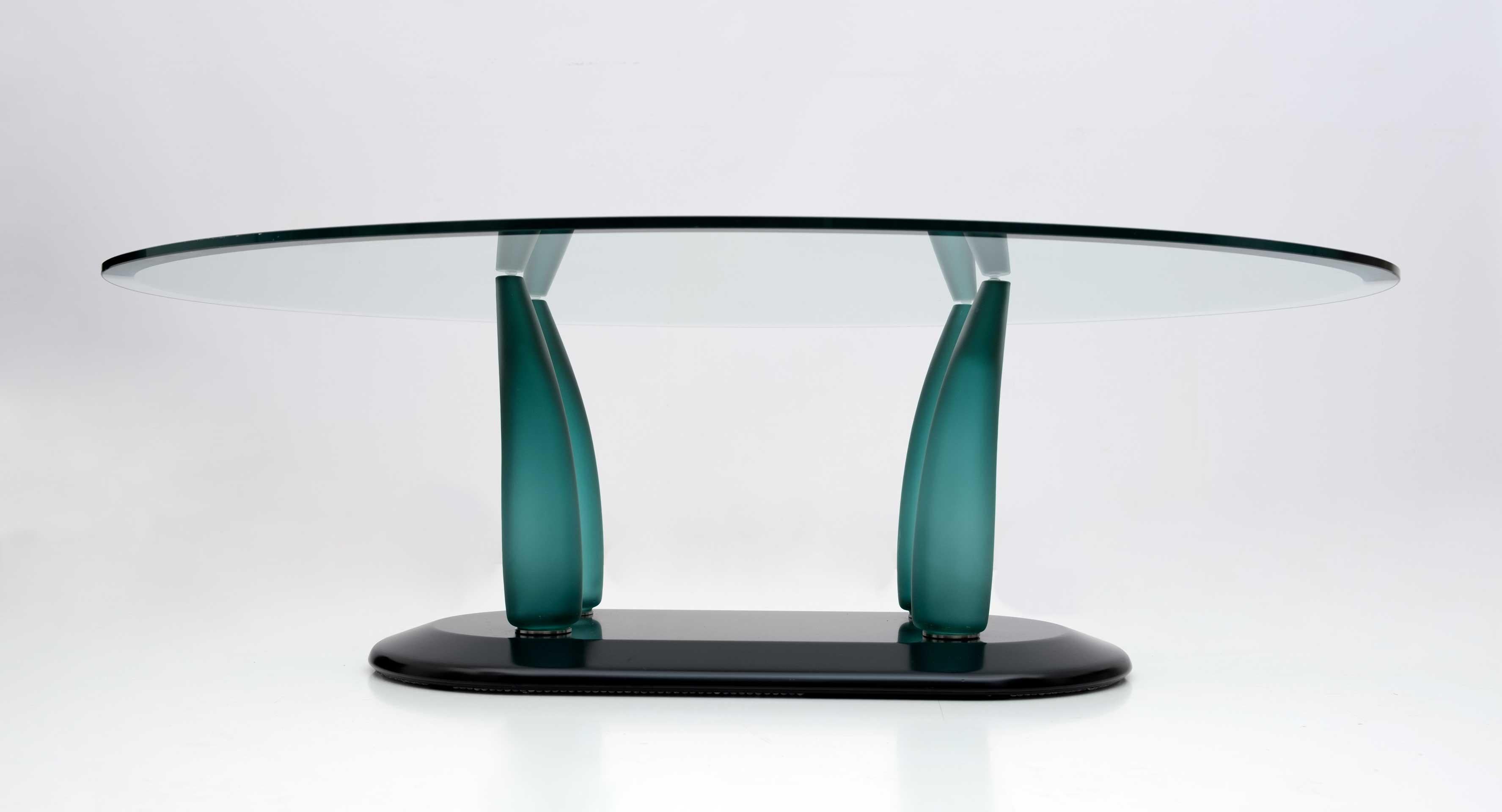 Post-Modern Vintage Italian Murano Glass Coffee Table by Seguso, 1989 For Sale