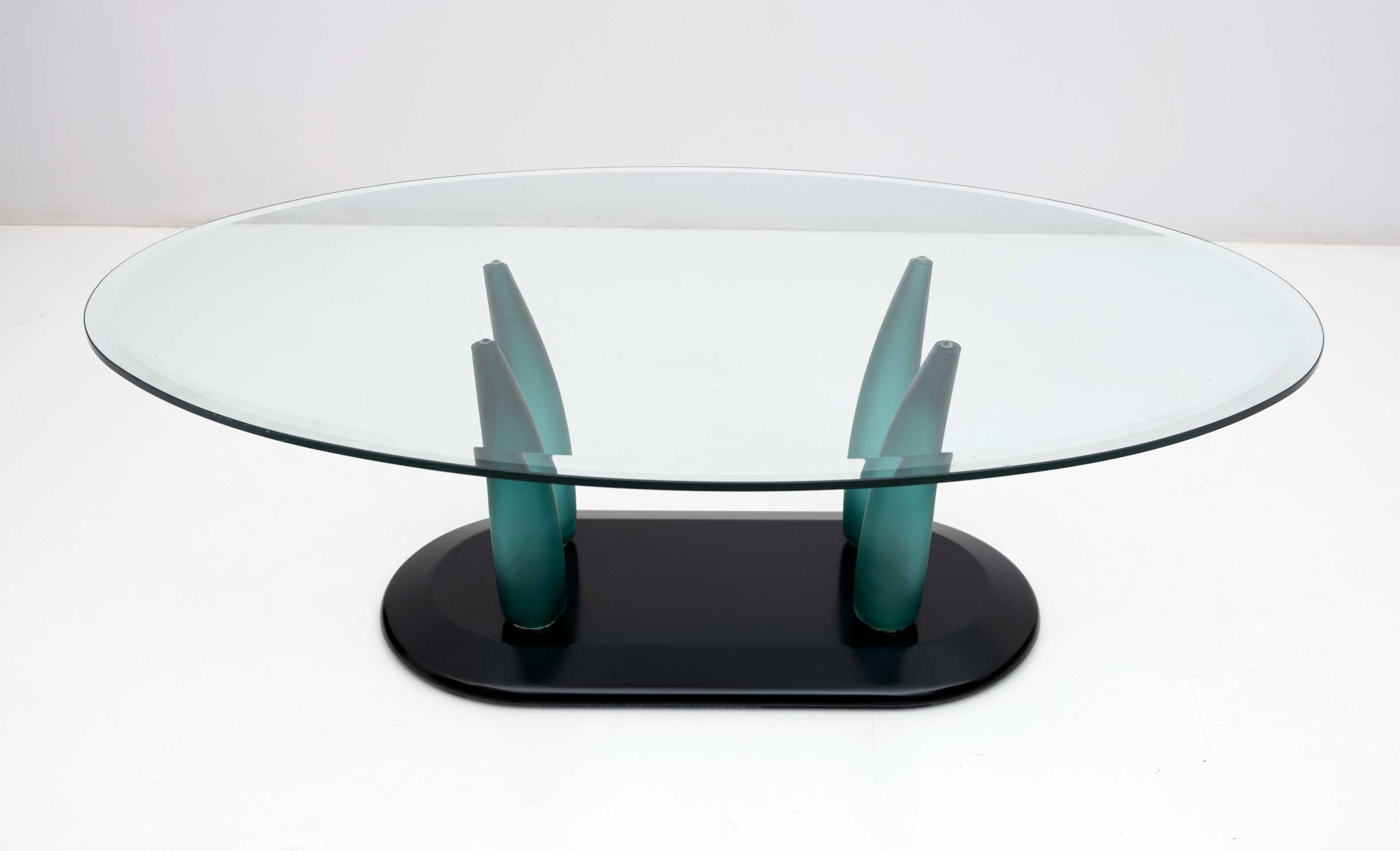 Late 20th Century Vintage Italian Murano Glass Coffee Table by Seguso, 1989 For Sale