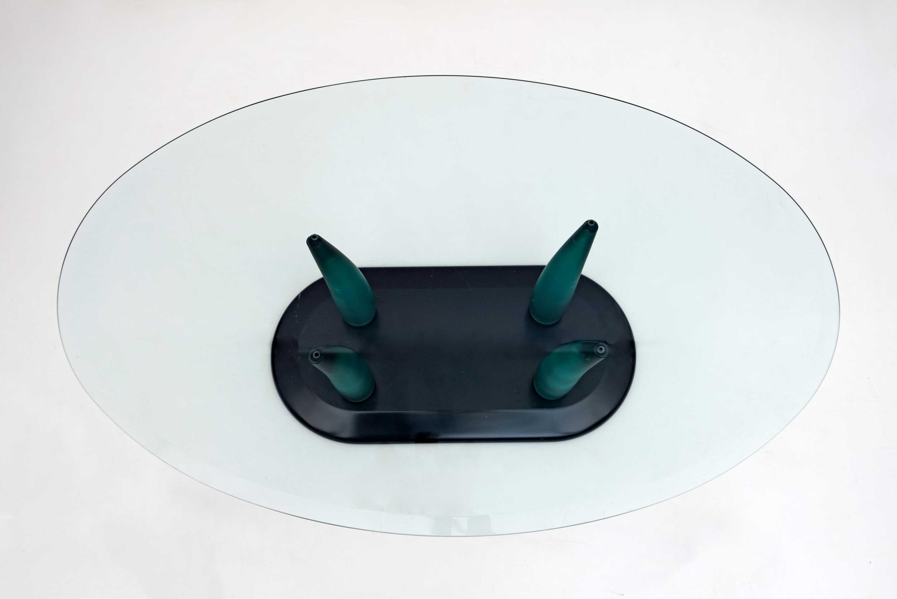 Vintage Italian Murano Glass Coffee Table by Seguso, 1989 For Sale 1