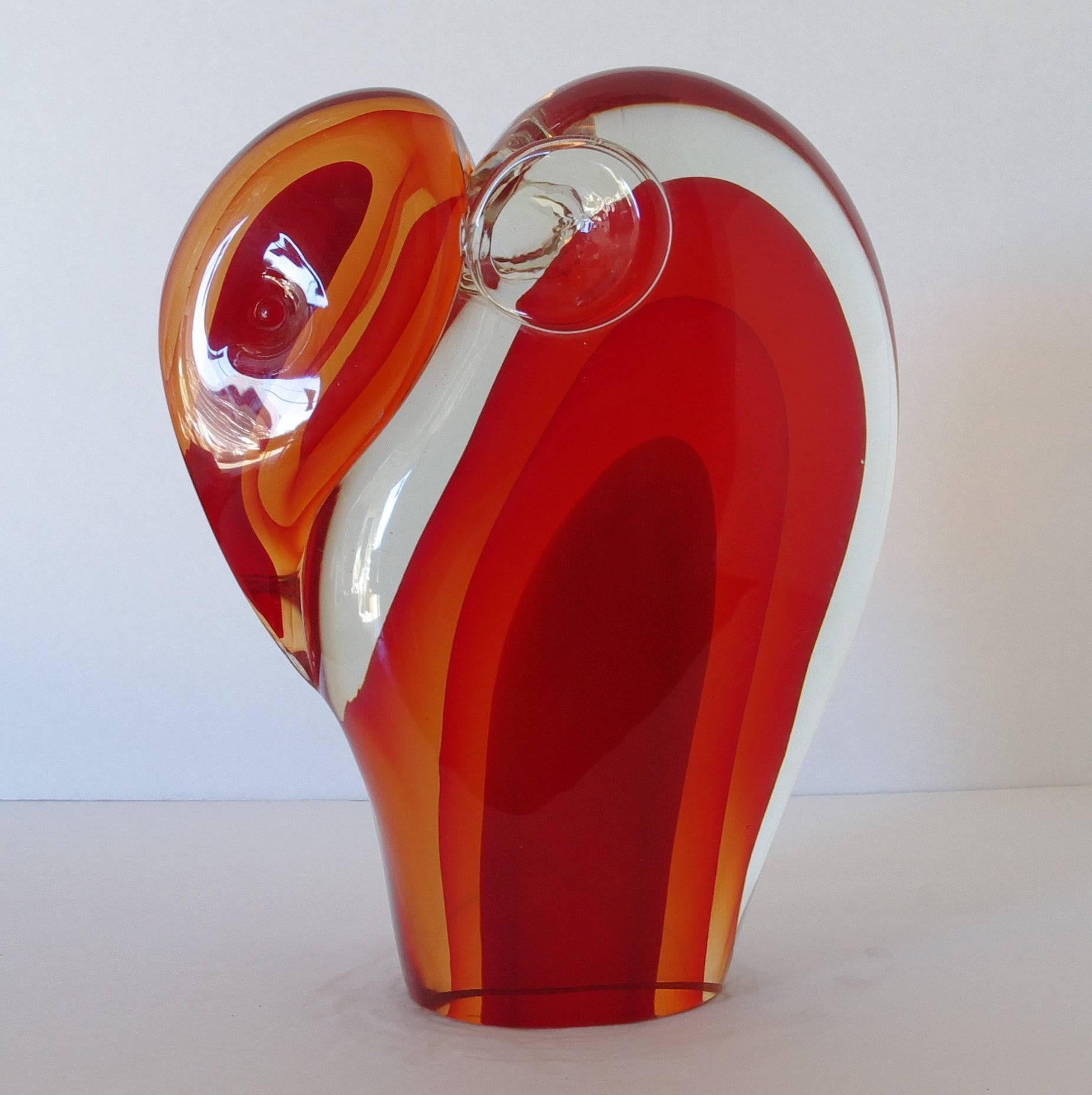 Mid-20th Century Vintage Italian Murano Glass Elephant Sculpture by Maestro Romano Dona For Sale