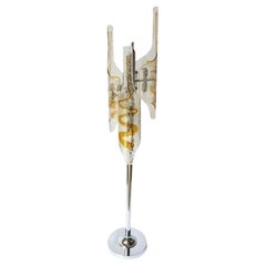 Vintage Italian Murano Glass Floor Lamp Designed by Mazzega, 1970's.