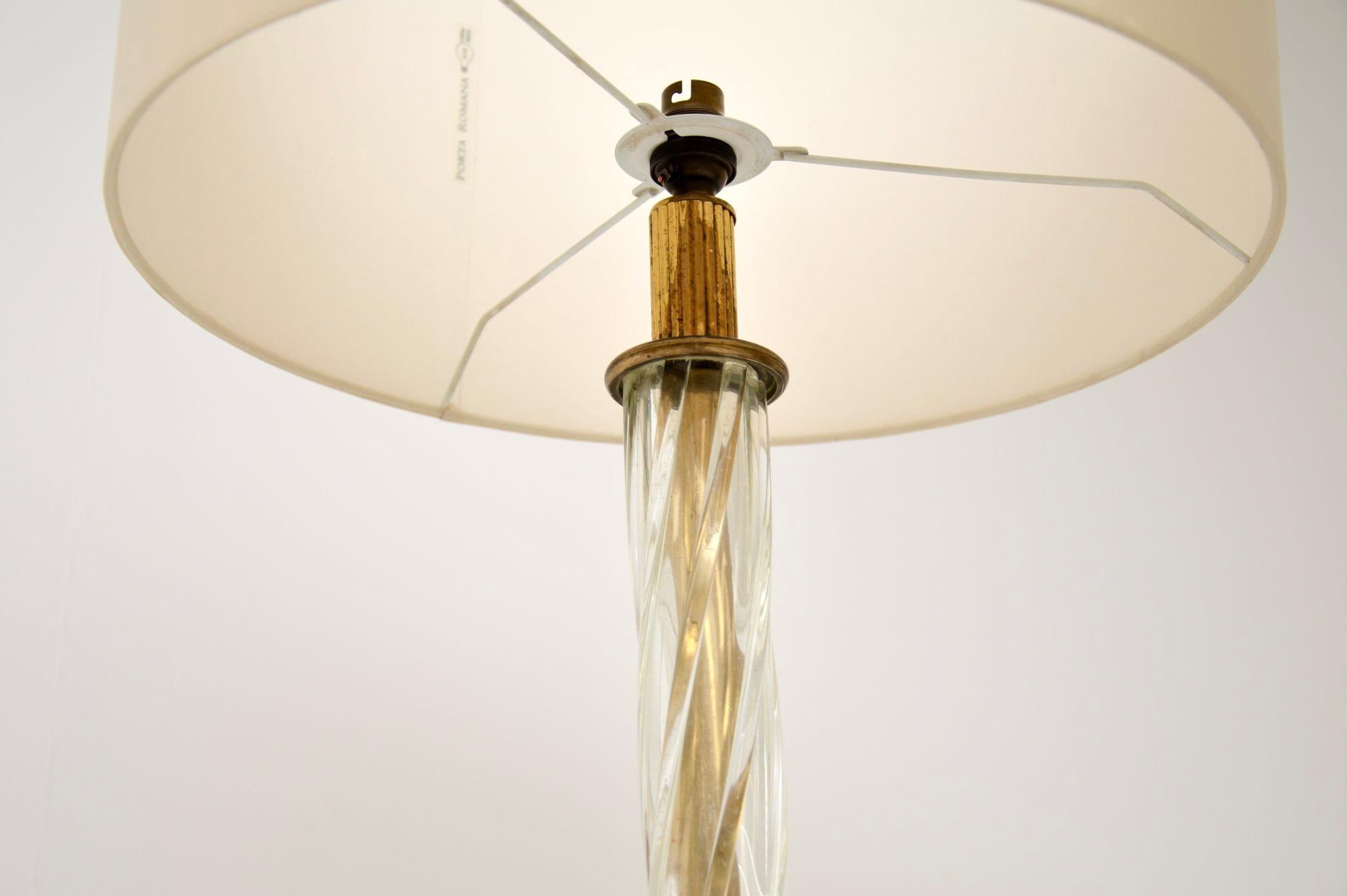 Mid-20th Century Vintage Italian Murano Glass Floor Lamp For Sale