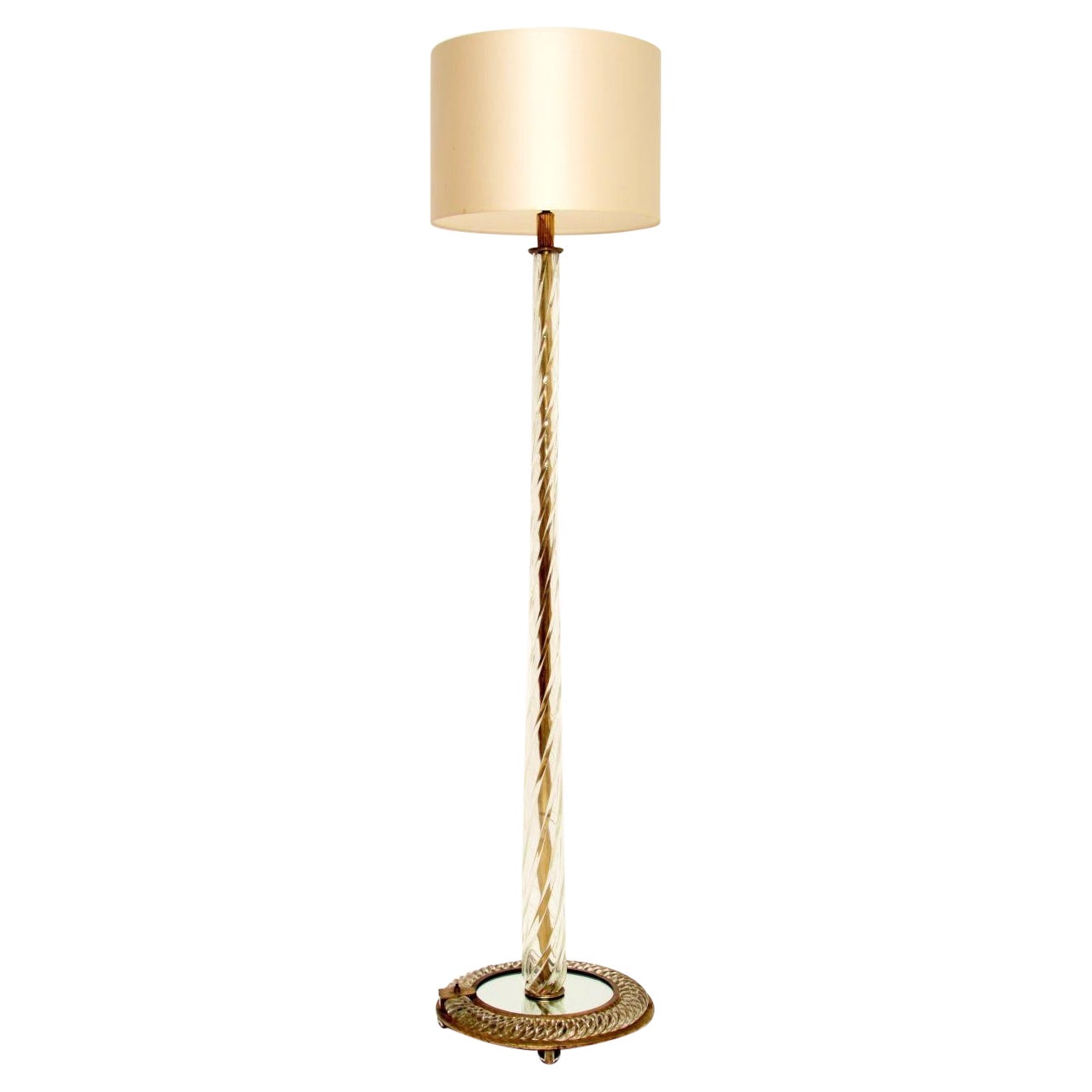 Lampadaire italien vintage en verre de Murano