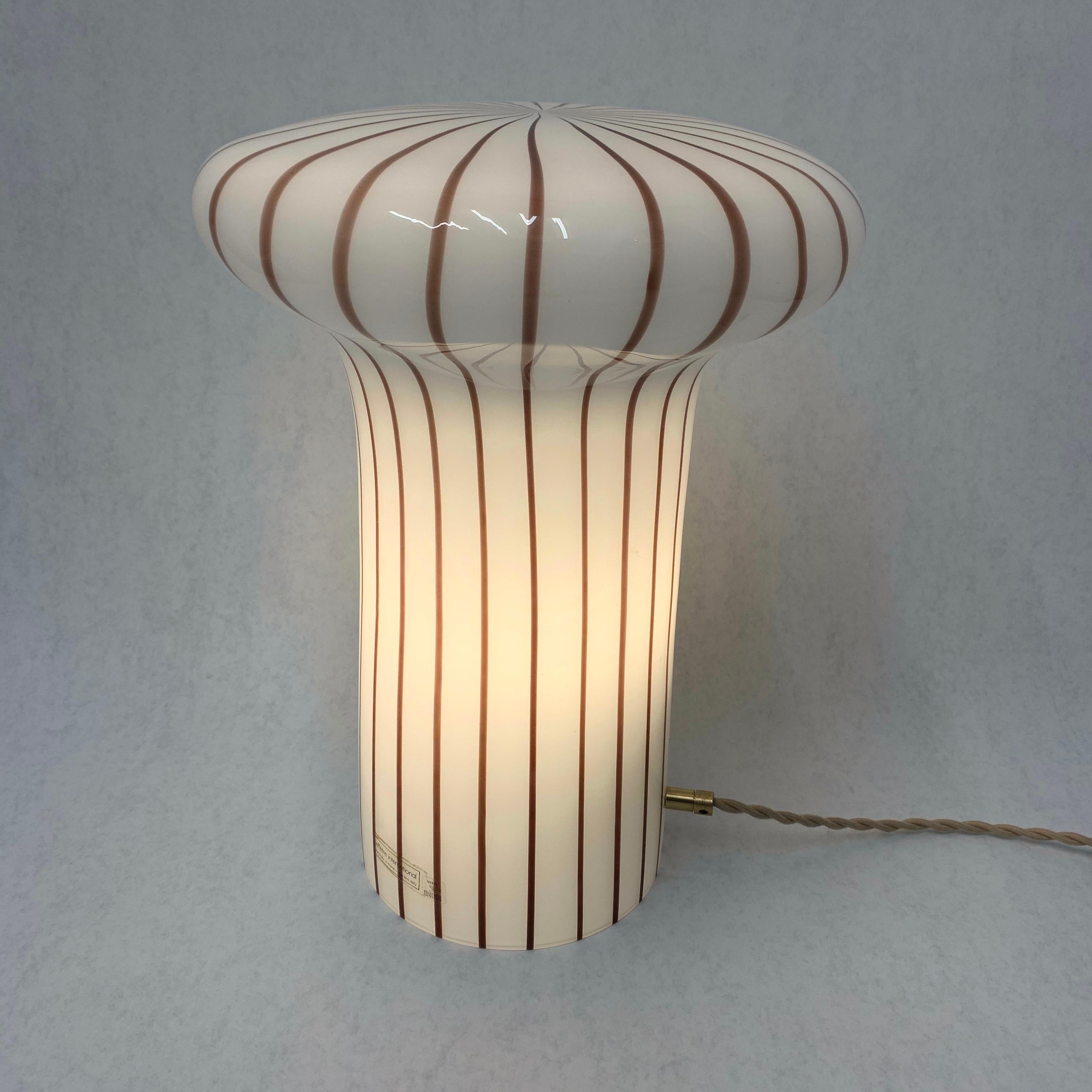 Vintage Italian Murano Glass Funghi Table Lamp 5
