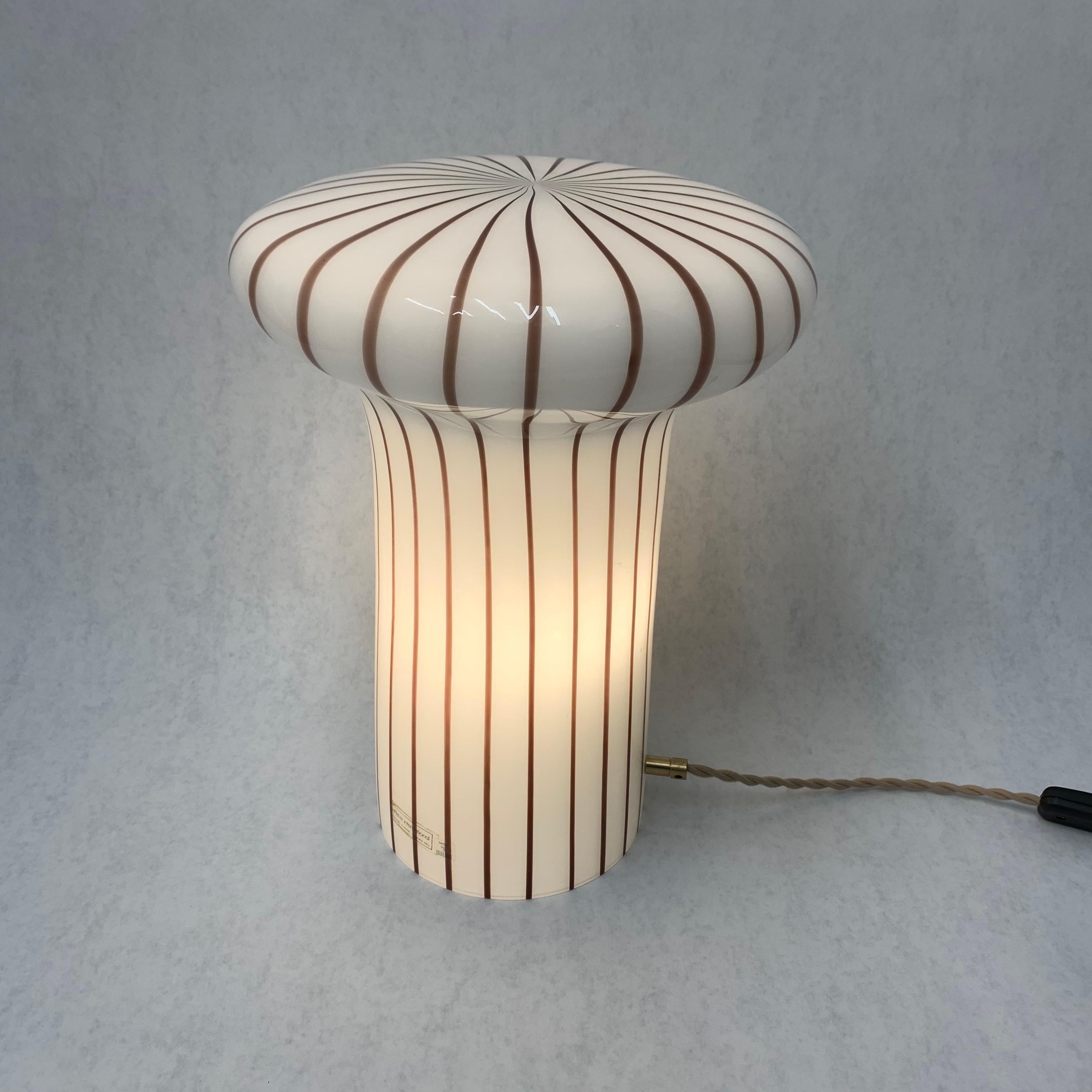 Vintage Italian Murano Glass Funghi Table Lamp 6