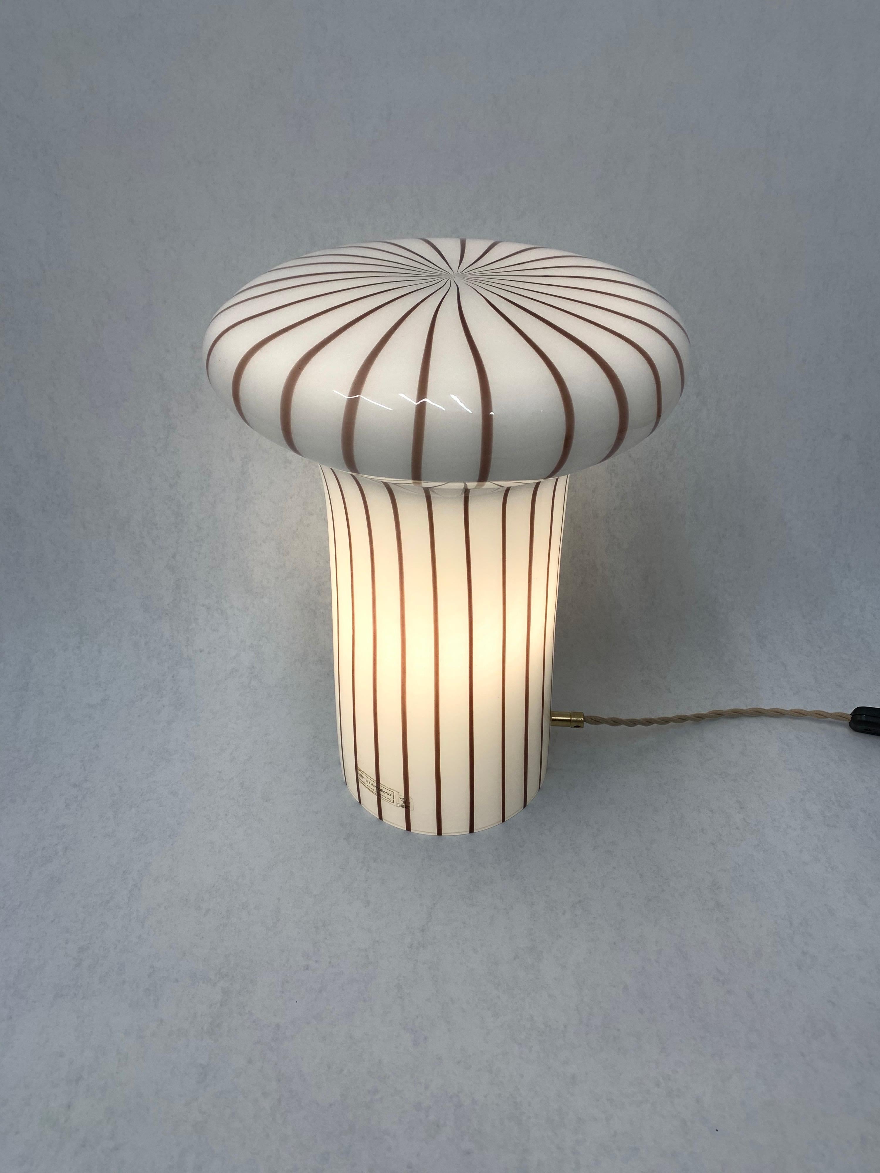 Vintage Italian Murano Glass Funghi Table Lamp 7