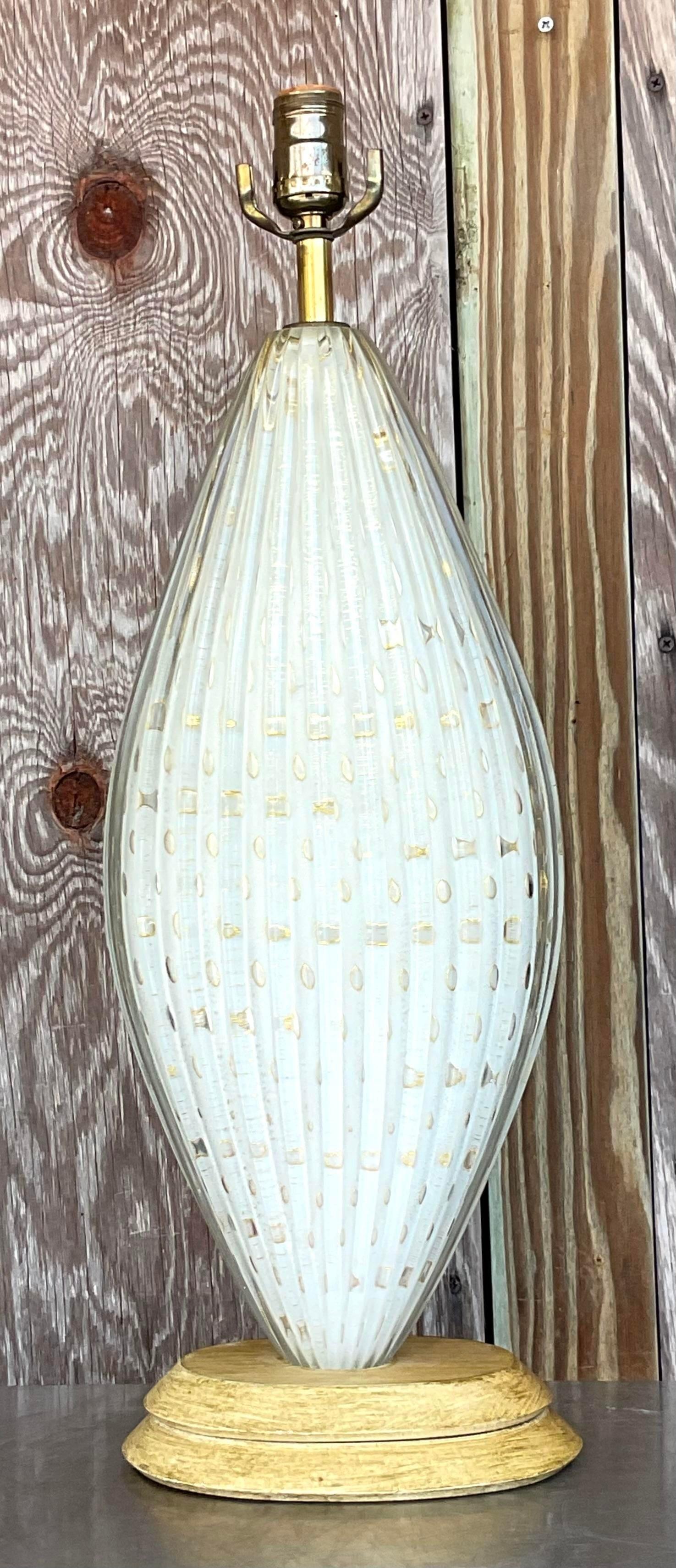 American Vintage Italian Murano Glass Lamp For Sale