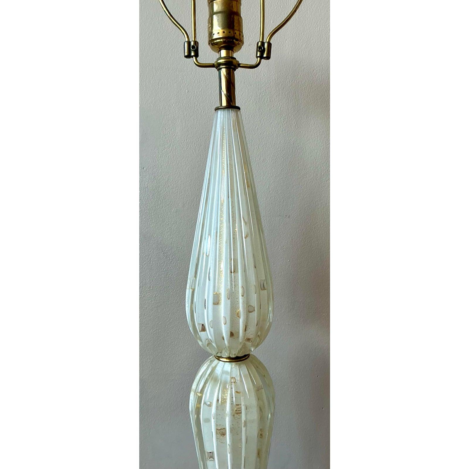 20ième siècle Lampe italienne vintage en verre de Murano en vente