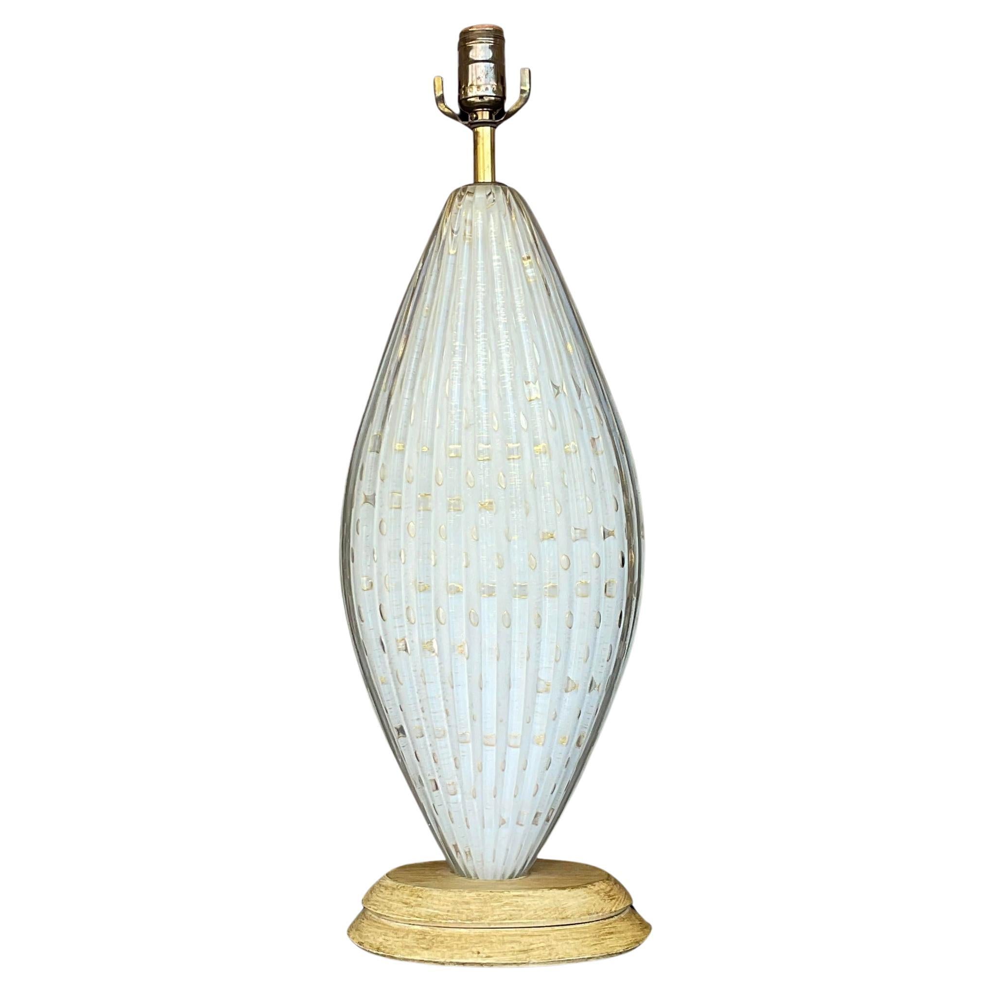Vintage Italian Murano Glass Lamp For Sale