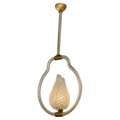 Colgante Hoja Vintage Italian Murano Glass