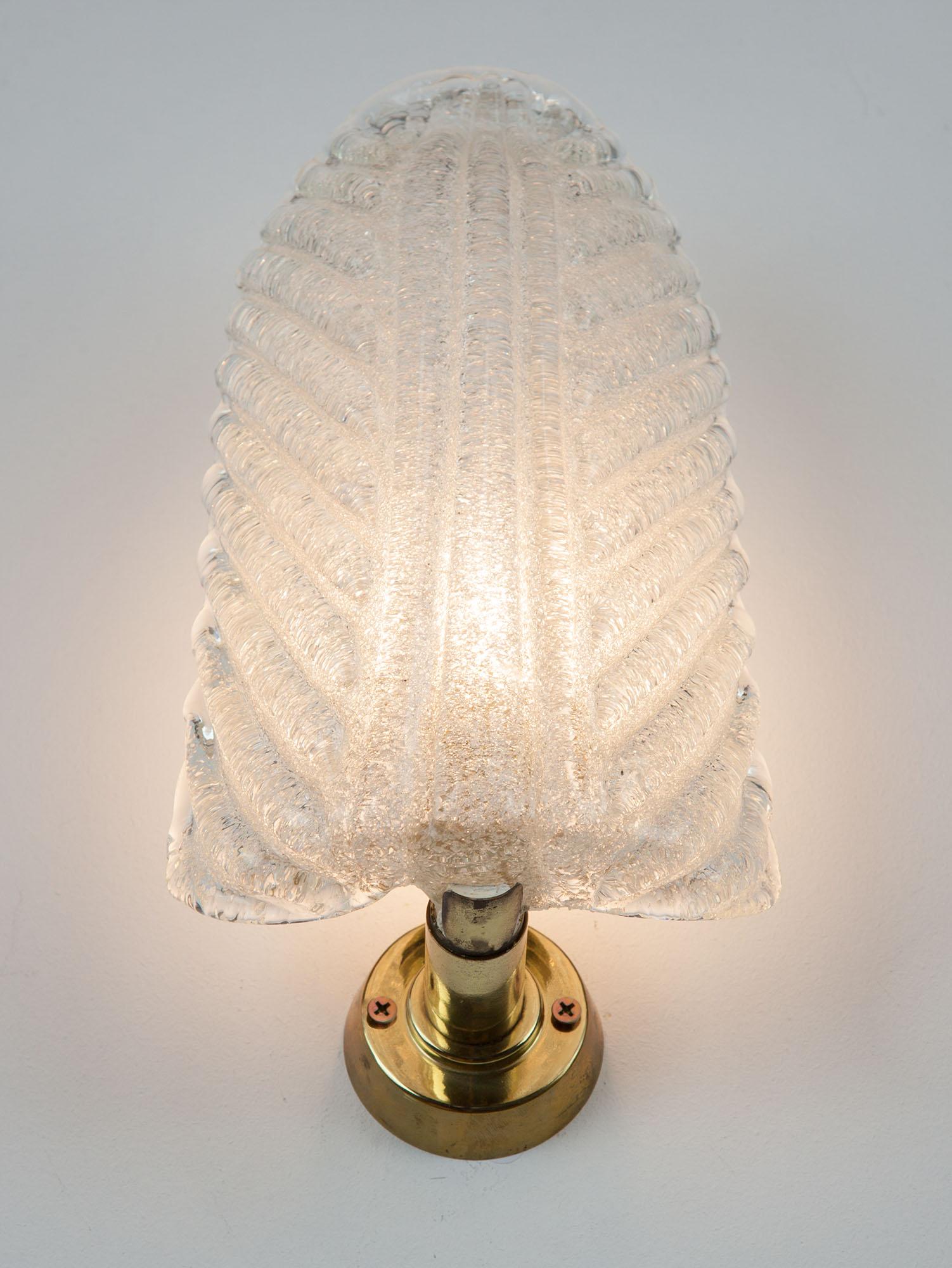 Vintage Italian Murano Glass Leaf Wall Light, Sconce, 1980s For Sale 2