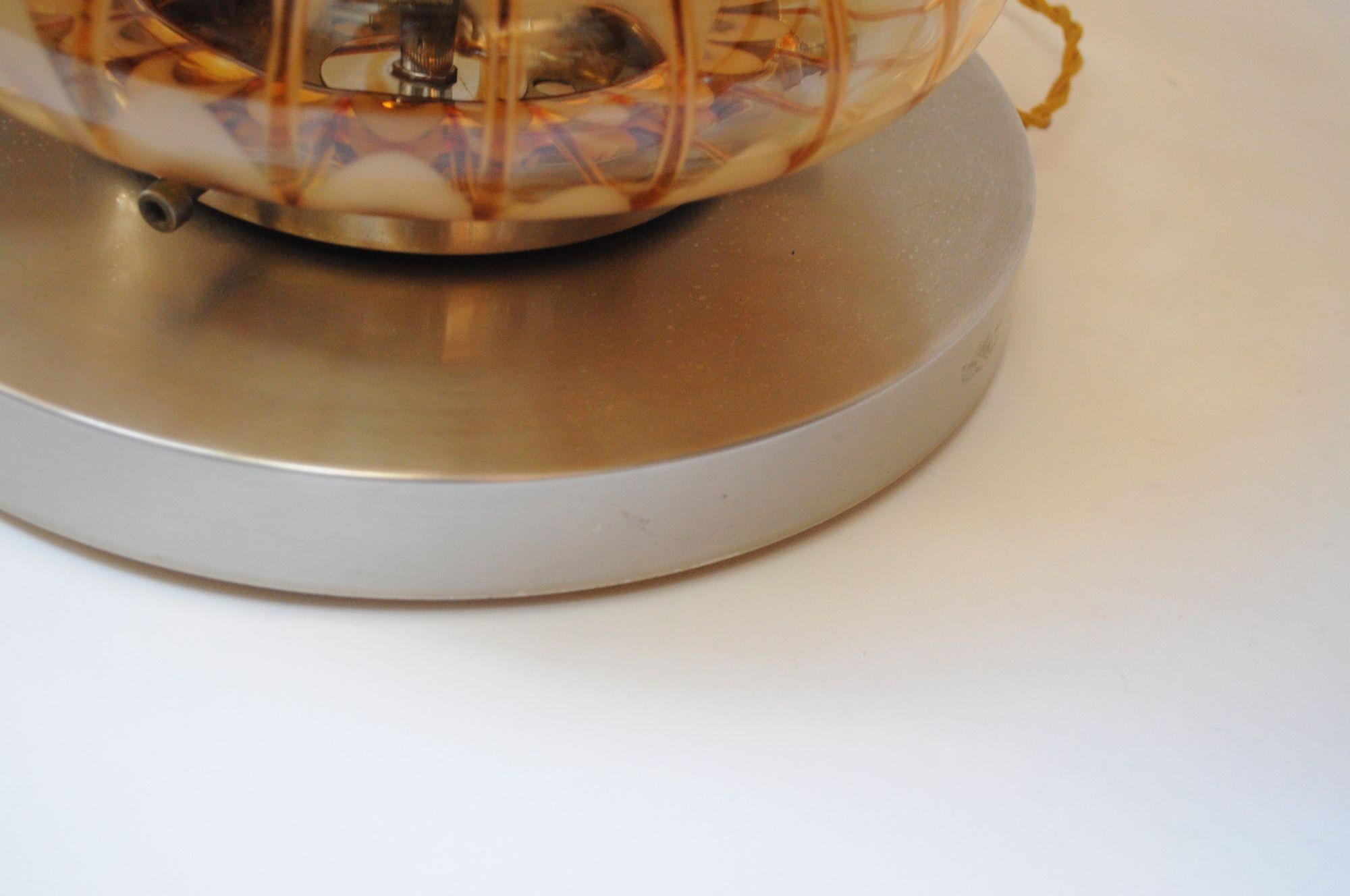 Vintage Italian Murano Glass Mushroom Form Table Lamp on Aluminum Base For Sale 8