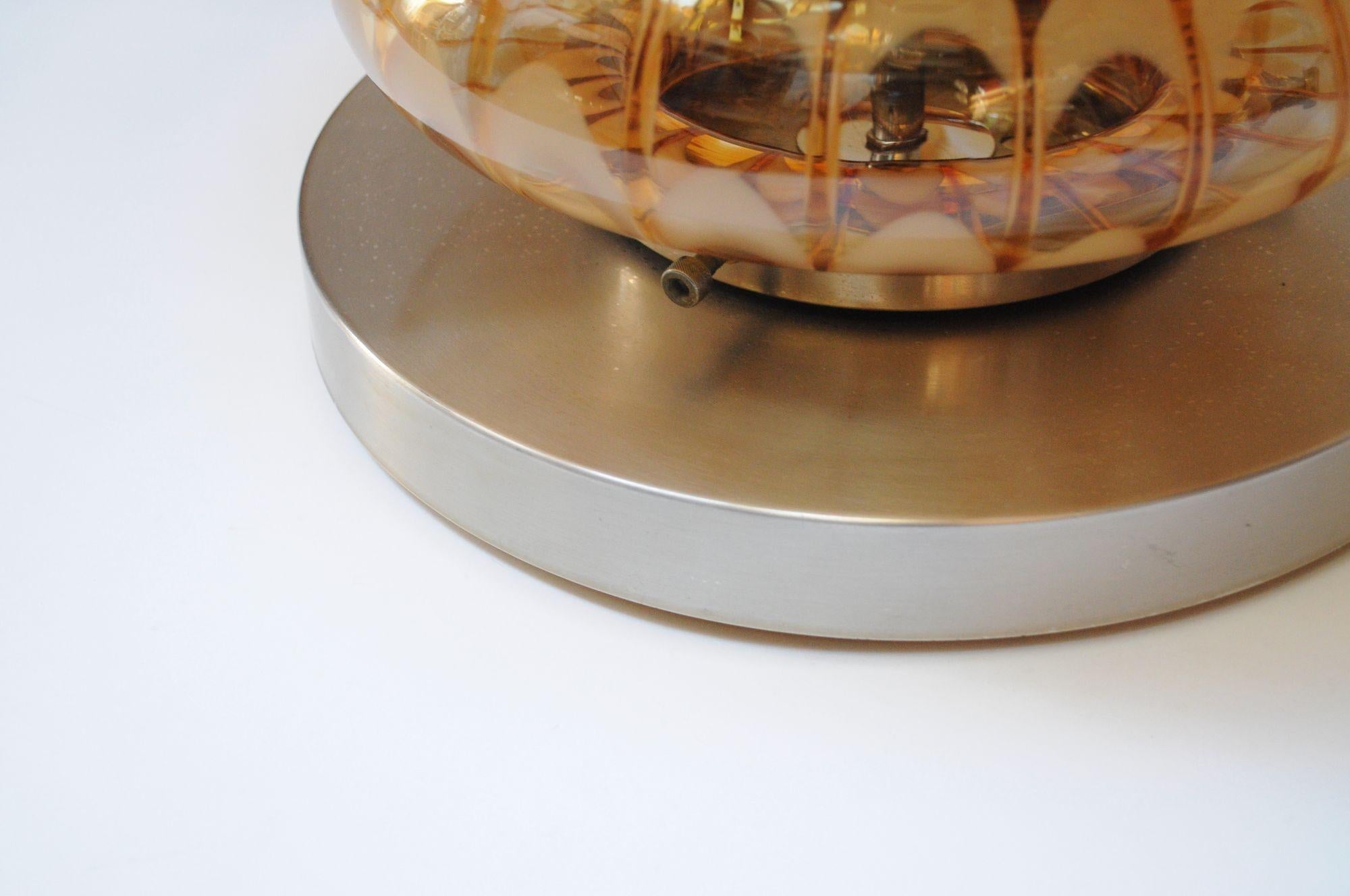 Vintage Italian Murano Glass Mushroom Form Table Lamp on Aluminum Base For Sale 9