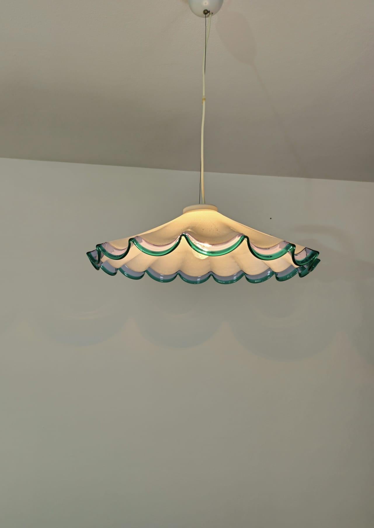 Vintage Italian Murano Glass Pendant Lamp 1980s For Sale 8