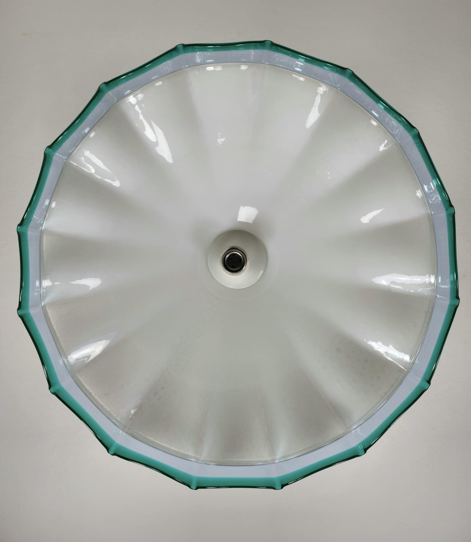 Vintage Italian Murano Glass Pendant Lamp 1980s For Sale 3