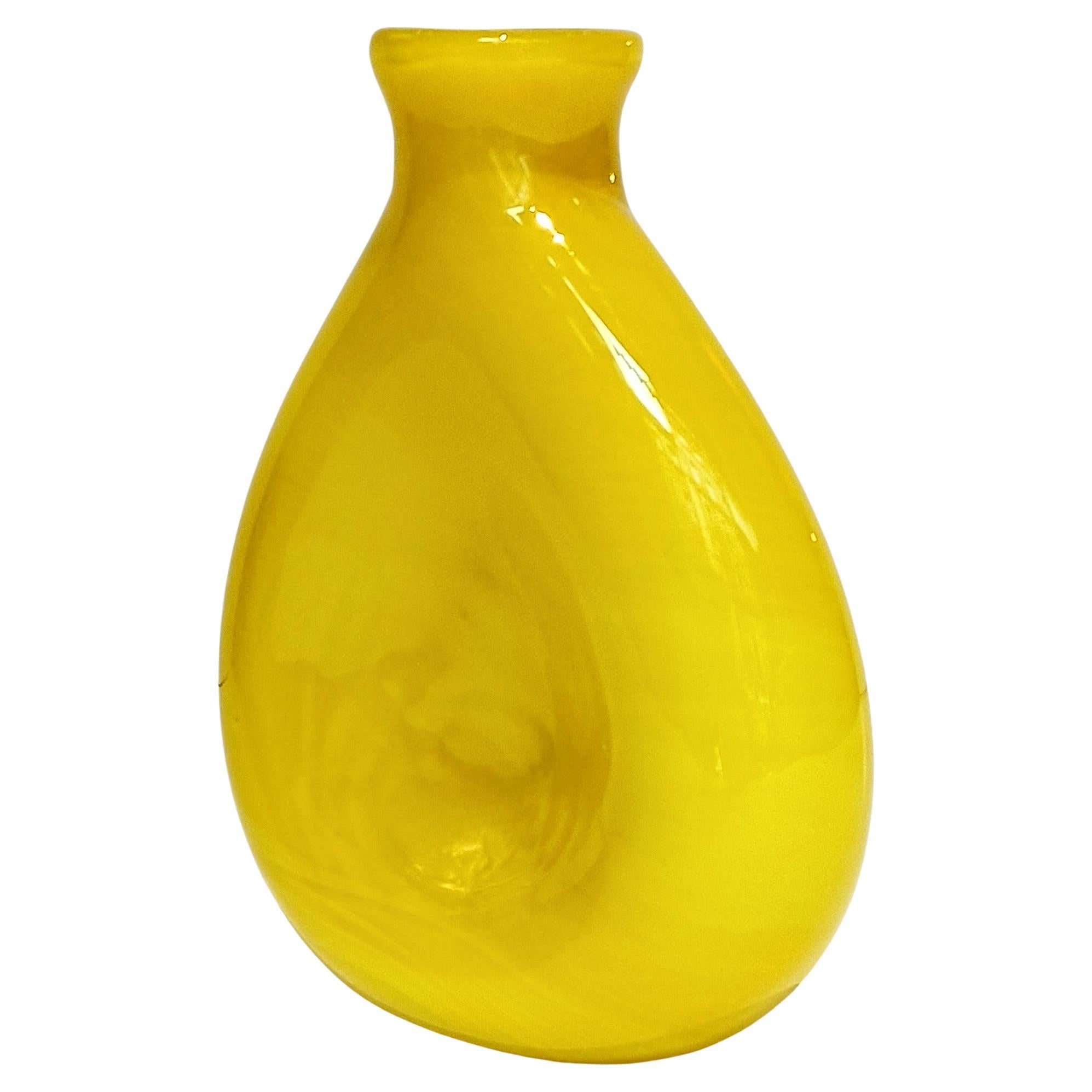 Vintage Italian Murano Glass Pop Art Style Pair of Signed Vases, 1960s 3
