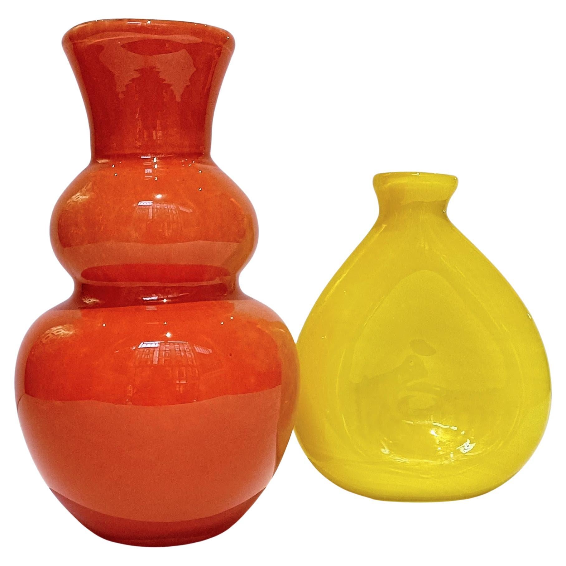 1960 orange glass vase