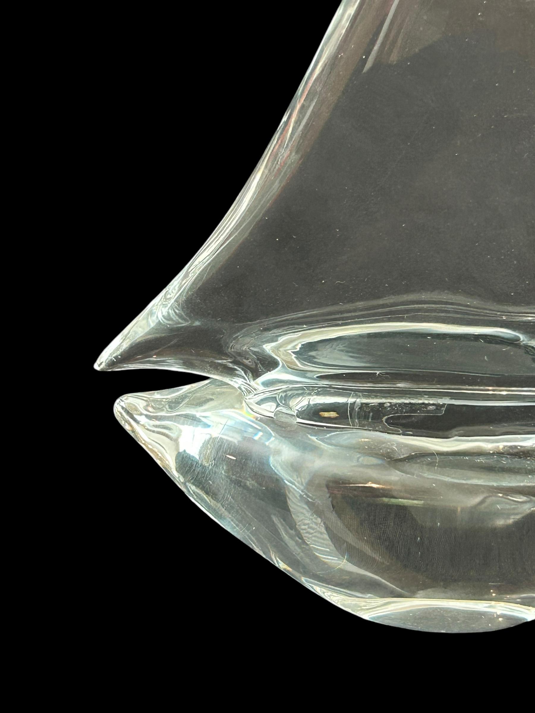 Vintage Italian Murano Glass Sailboat Sculpture Figurine ~ 15”h w/Sticker In Good Condition For Sale In Naples, FL