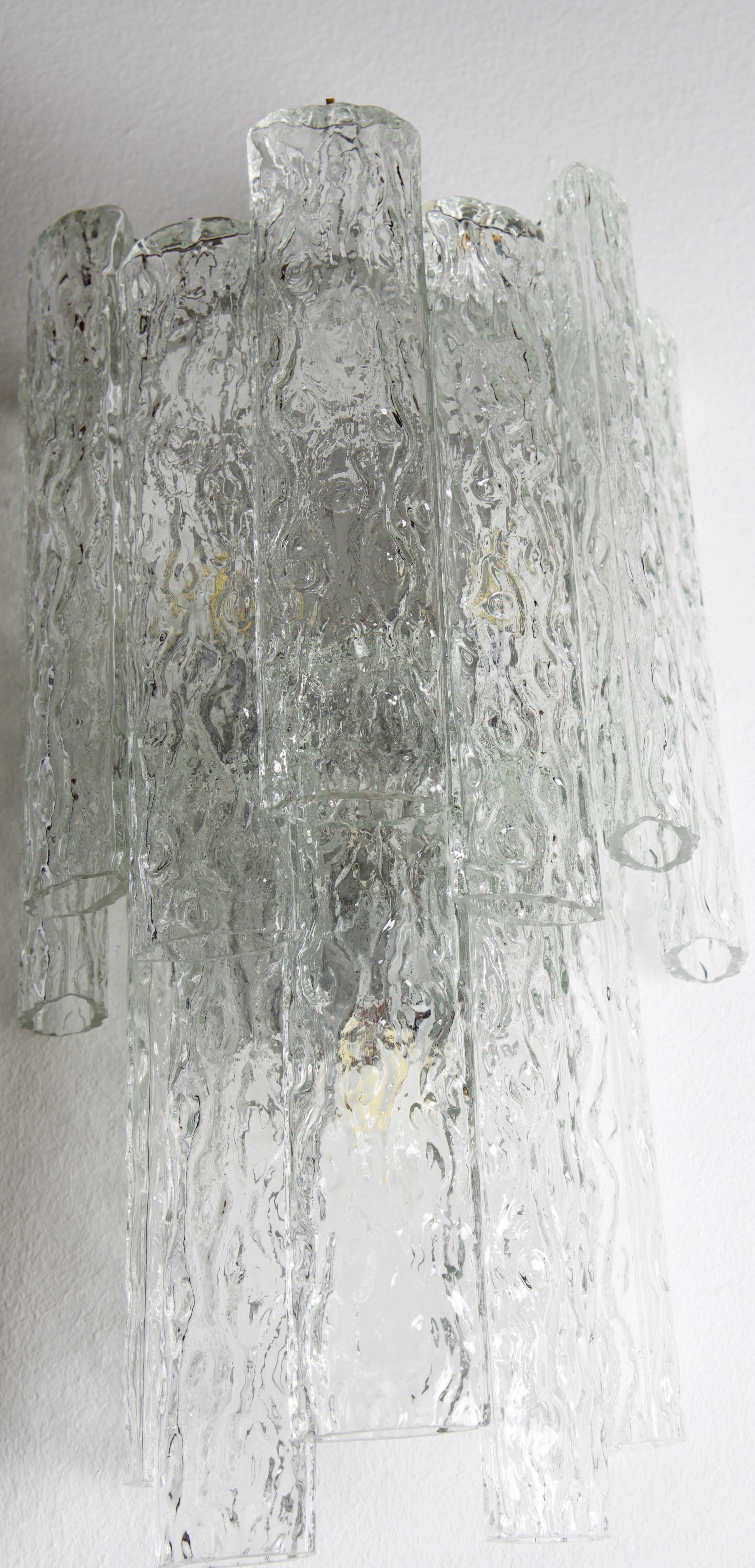 Vintage Italian Murano Glass Sconces by Mazzega For Sale 5