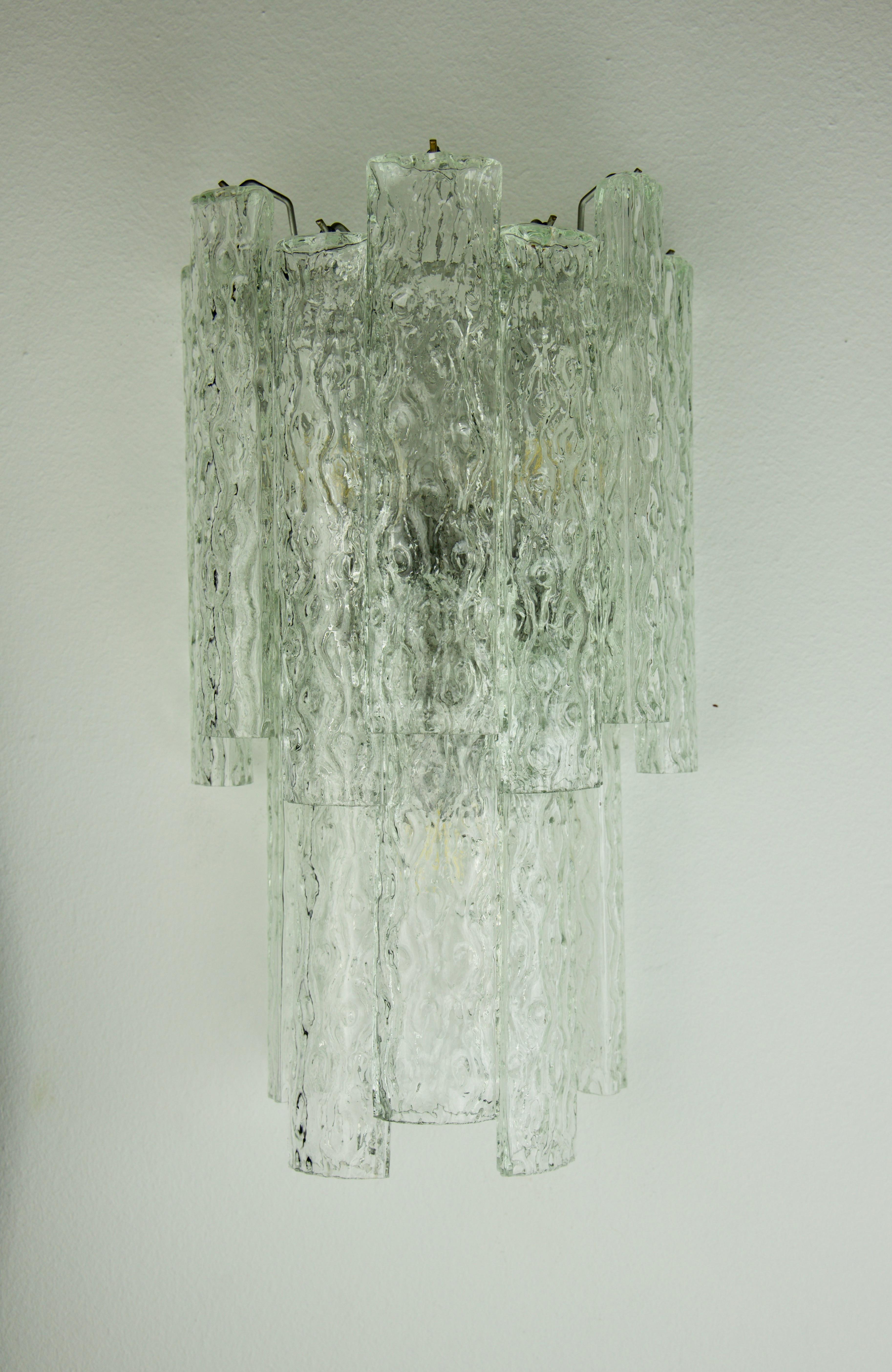 Mid-Century Modern Vintage Italian Murano Glass Sconces by Mazzega For Sale