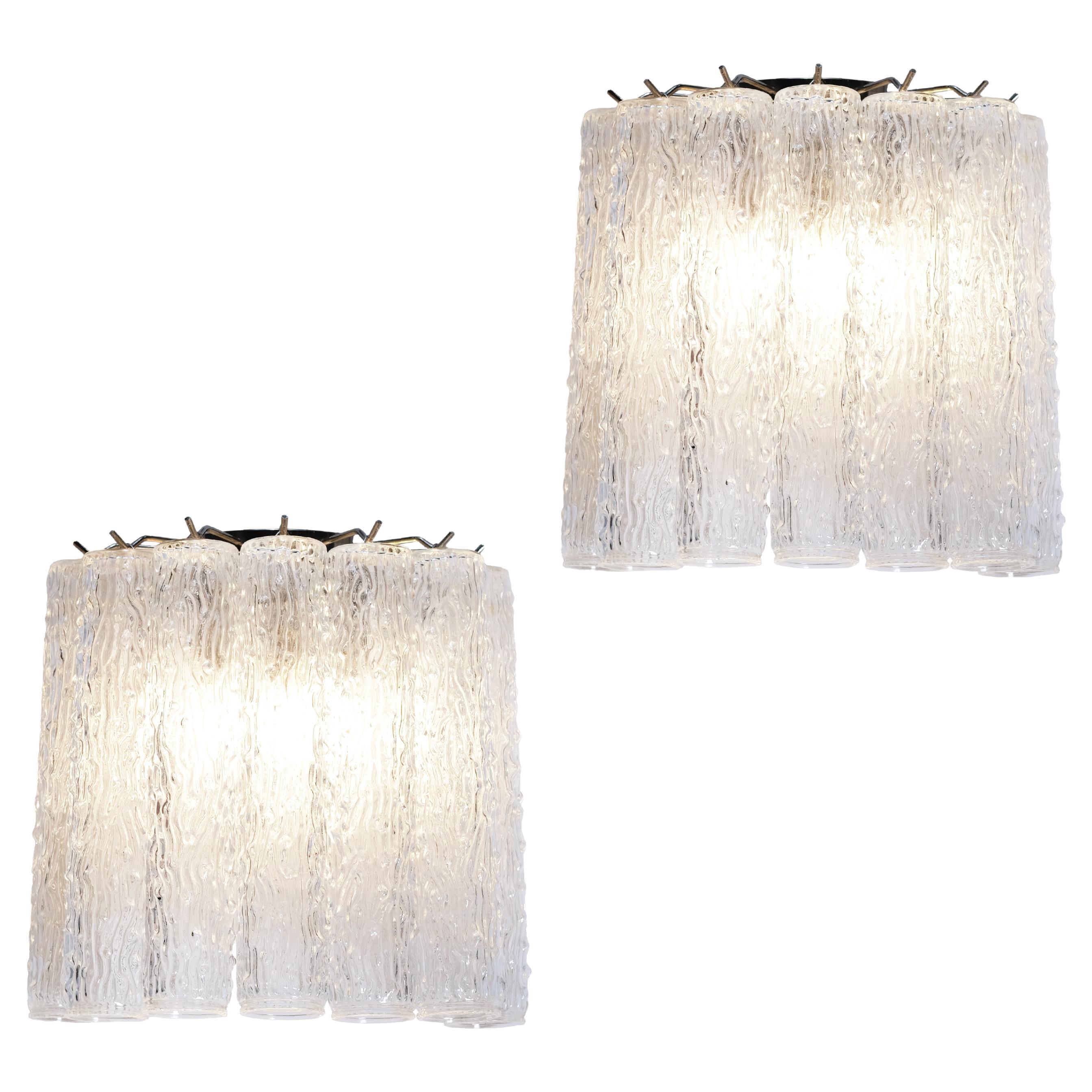 Lámparas de cristal de Murano Vintage Italianas de Mazzega en venta