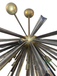 Vintage Italian Murano Glass Sputnik Semi-Flush Mount Chandelier, 1980's.