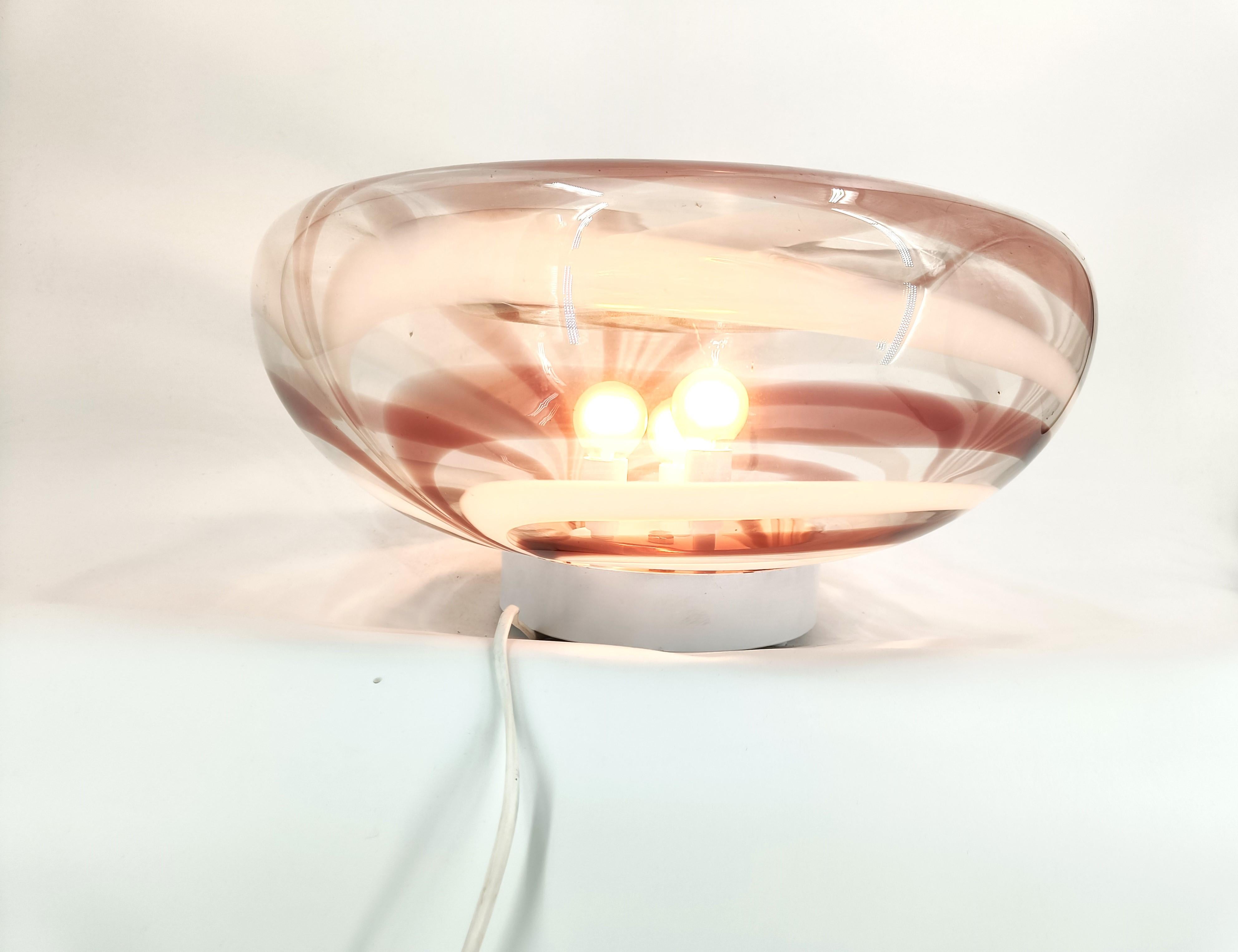 Vintage Italian Murano Glas Tischlampe zugeschrieben AV Mazzega, 1970er Jahre im Angebot 4