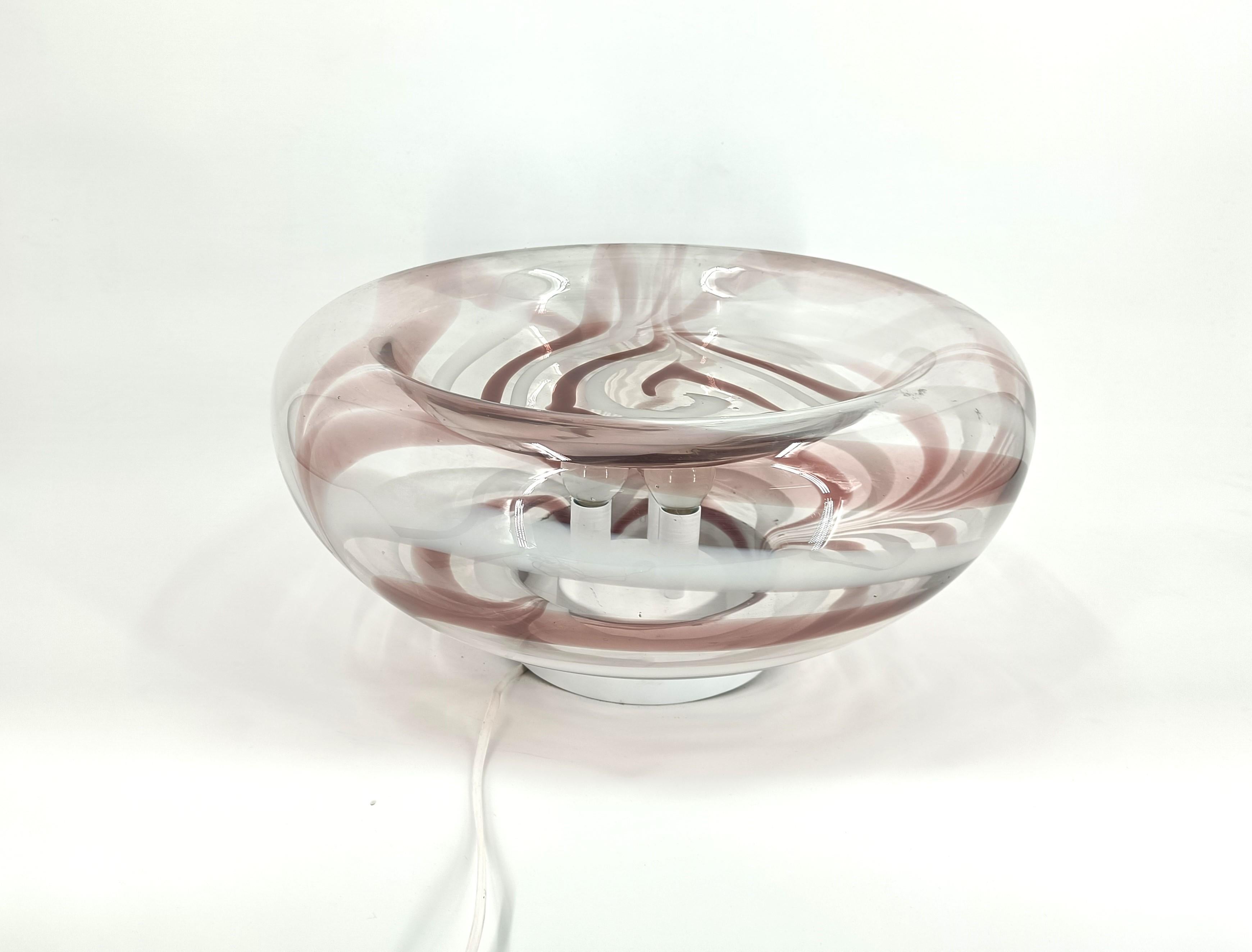 Vintage Italian Murano Glas Tischlampe zugeschrieben AV Mazzega, 1970er Jahre (Moderne der Mitte des Jahrhunderts) im Angebot